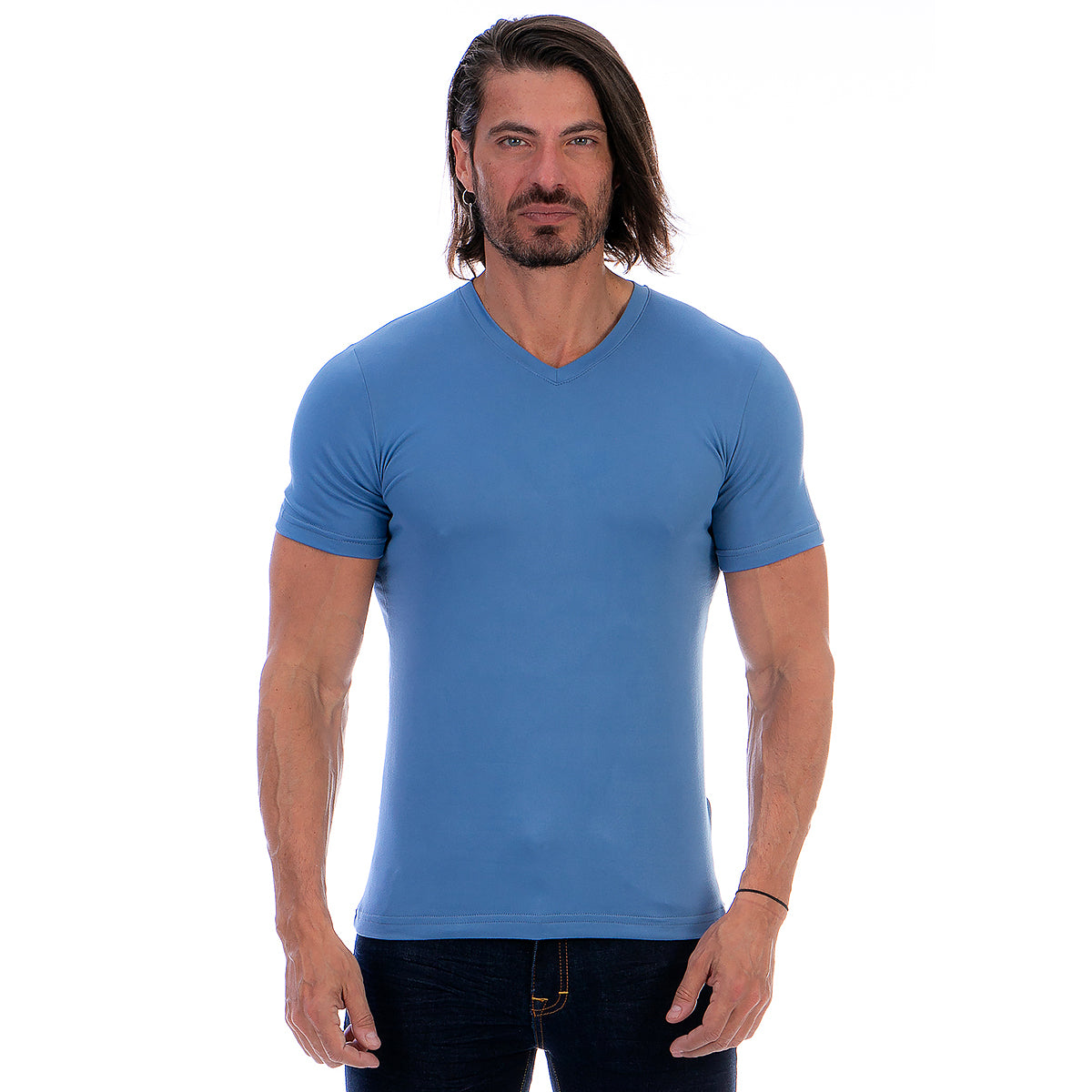 Playera Cuello En V Hombre Manga Corta Básica