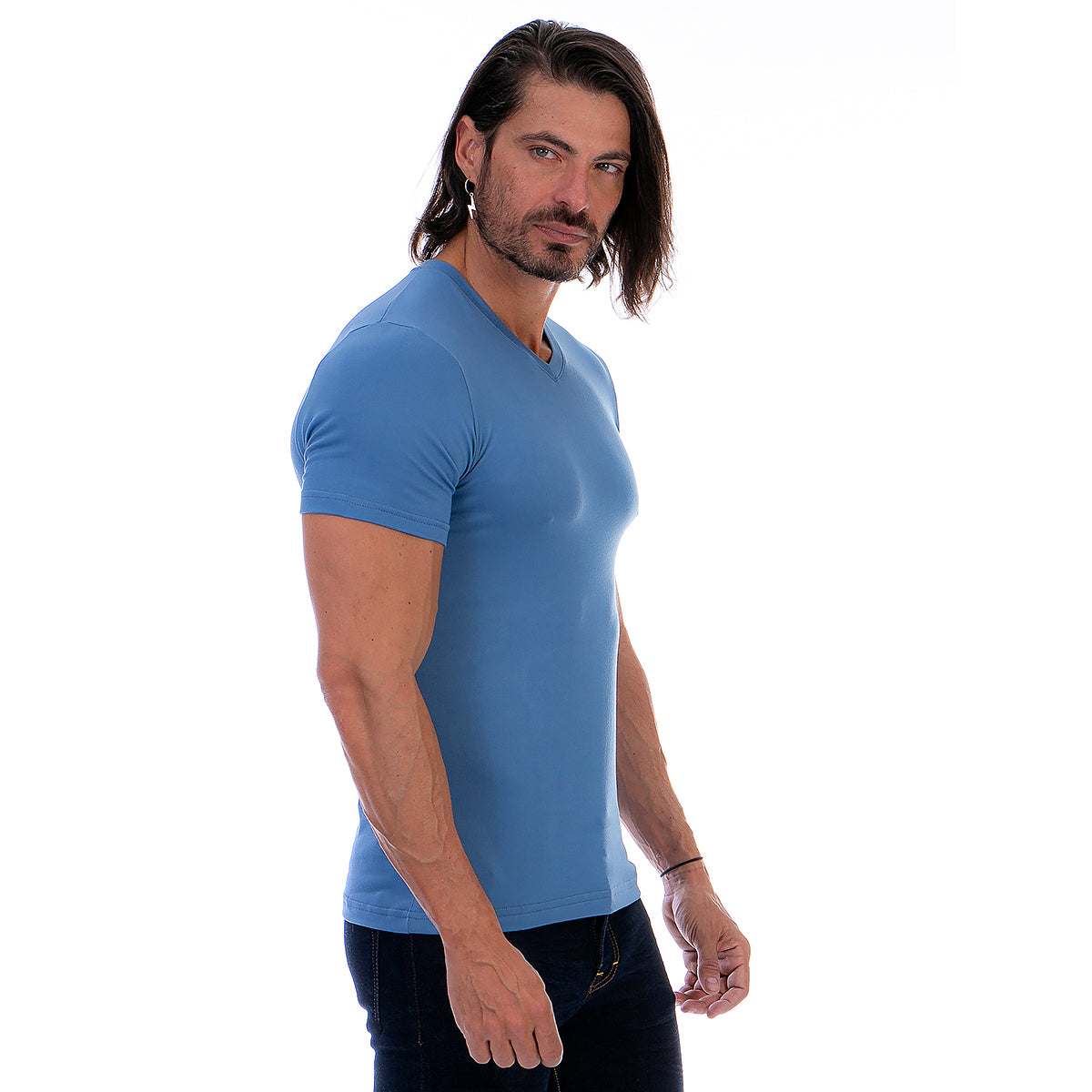 Playera Cuello En V Hombre Manga Corta Básica