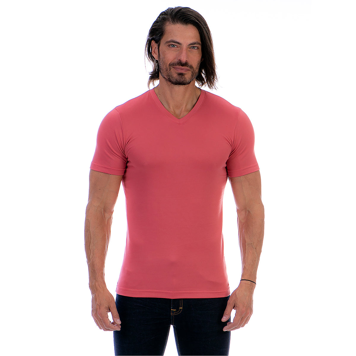 Playera Cuello En V Hombre Manga Corta Básica