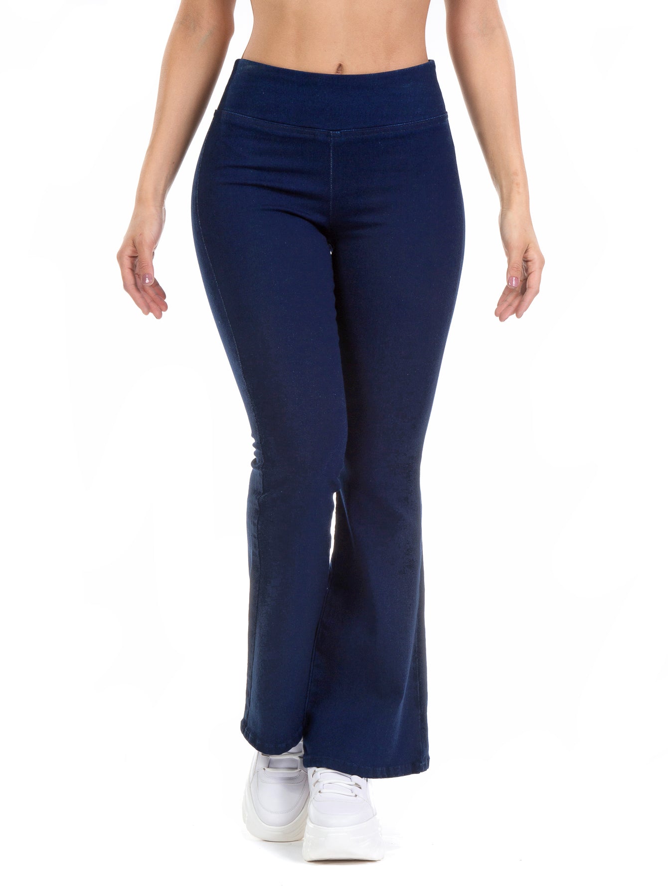 Jegging Jeans De Mezclilla Stretch Corte Campana