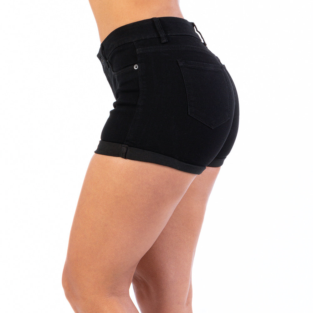 Short Mezclilla Stretch Mujer Con Dobladillo Envuelto