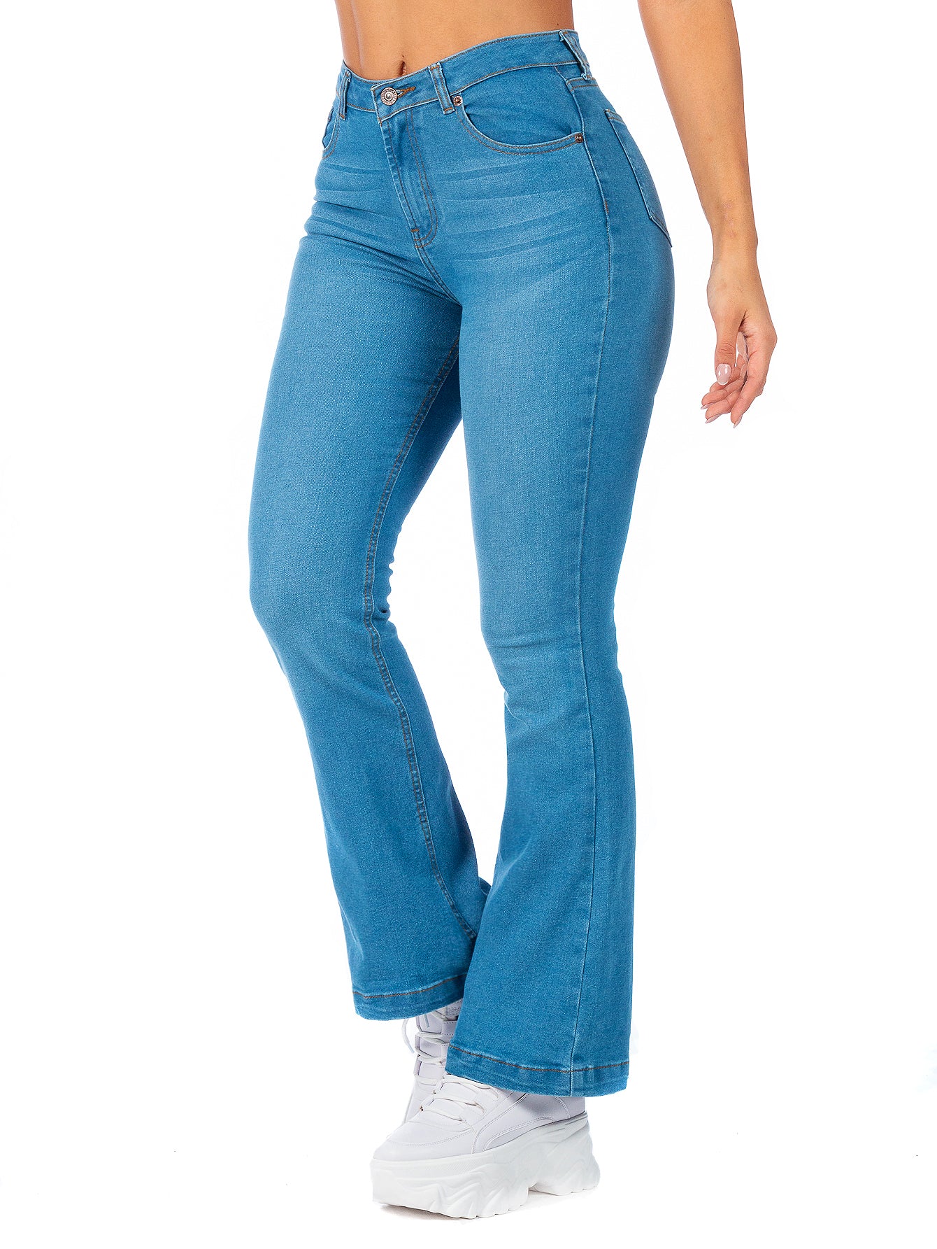 Pantalón Mezclilla Stretch Mujer Corte Campana