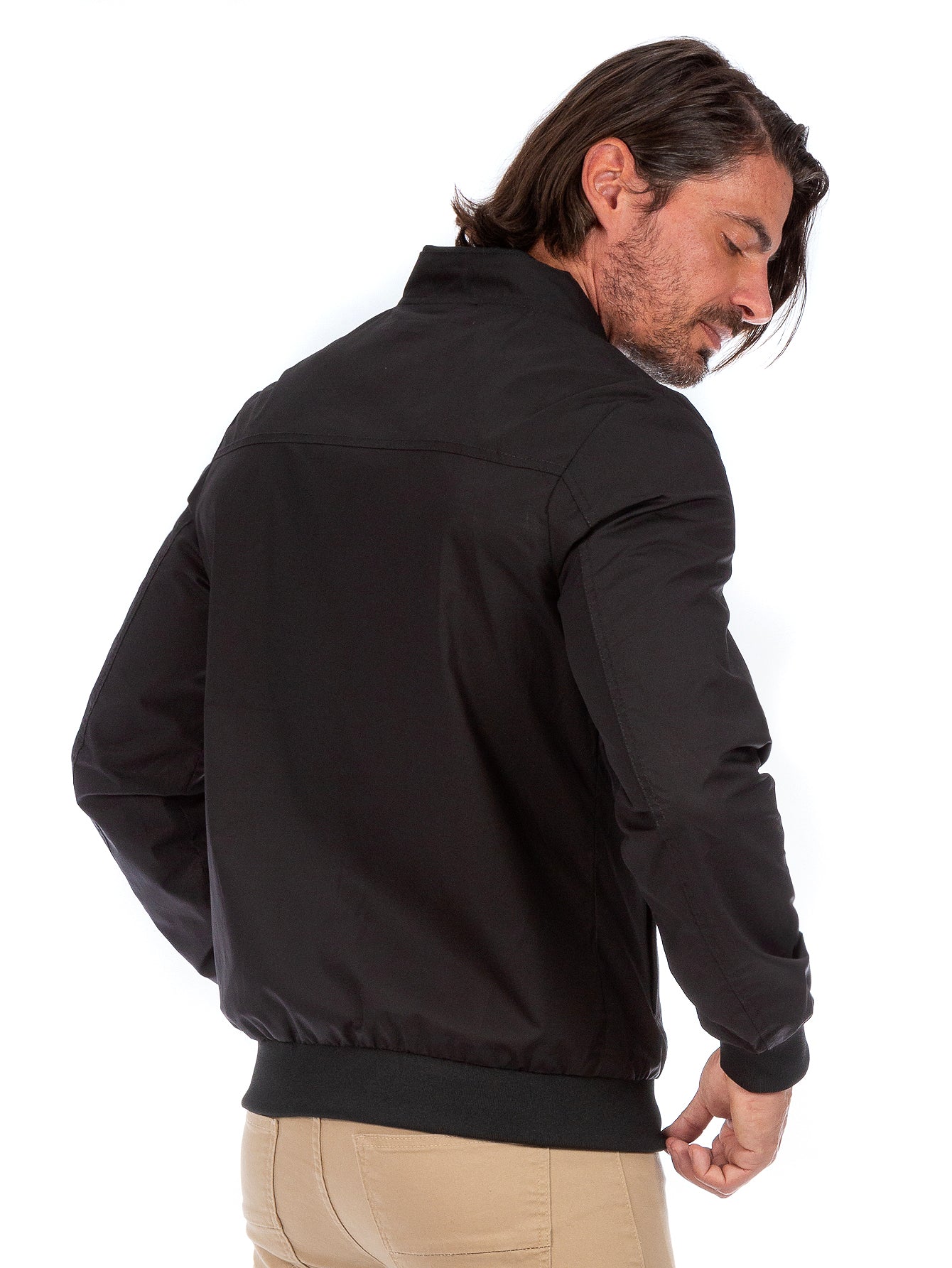 Chamarra De Algodón Hombre Cuello Mao Con Bolsillos