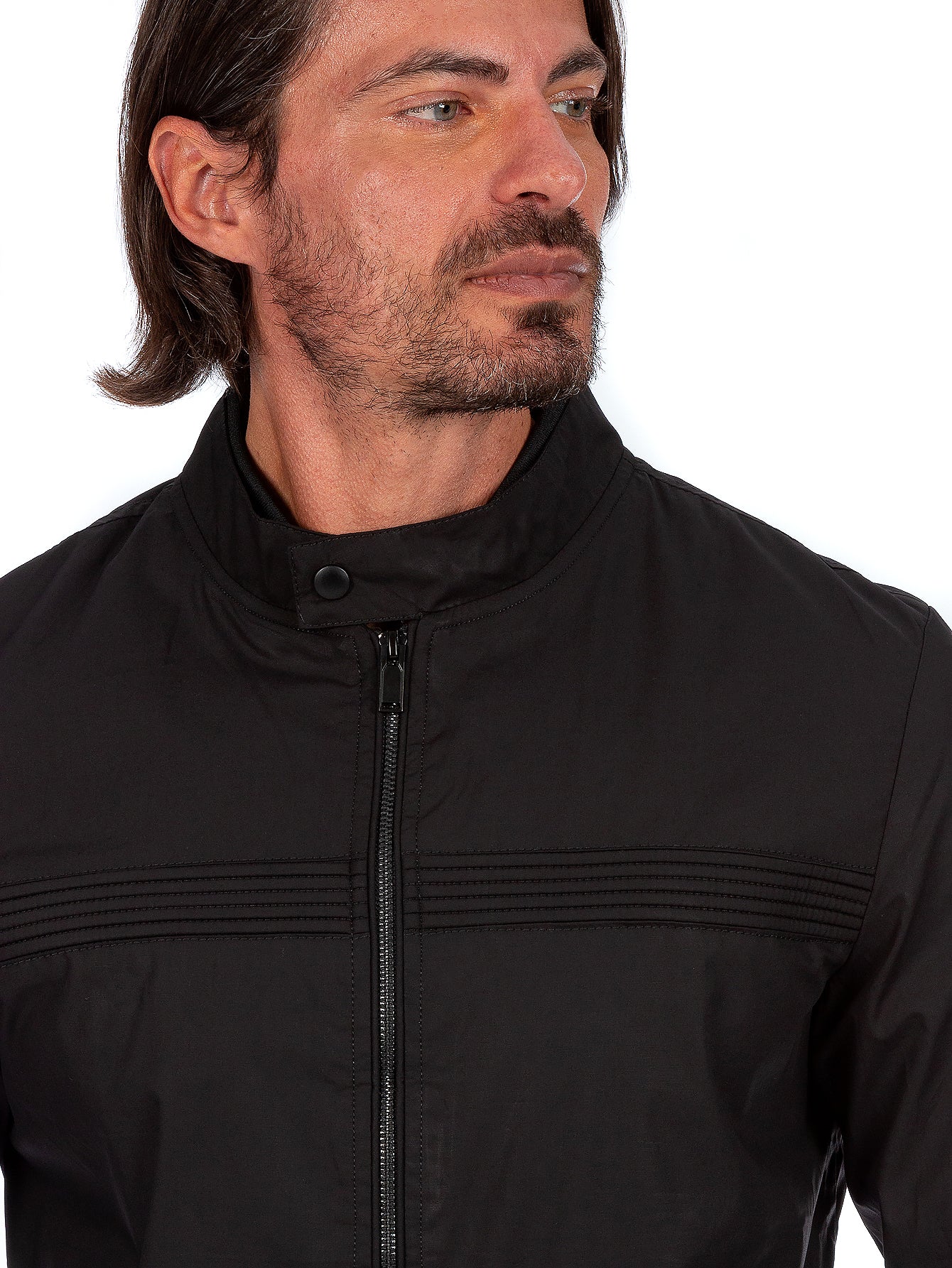 Chamarra De Algodón Hombre Cuello Mao Con Bolsillos