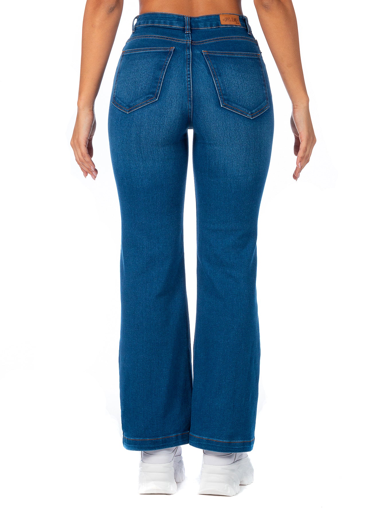 Pantalón Mezclilla Stretch Mujer Corte Wide Leg