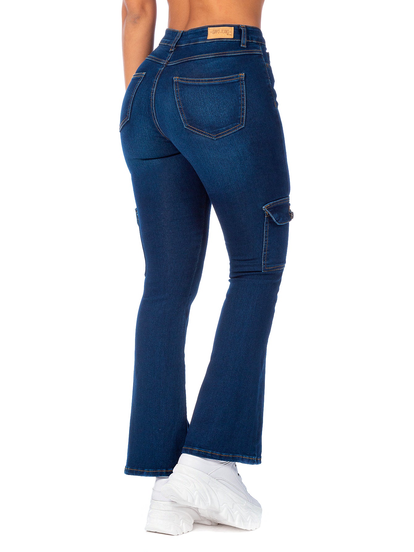 Pantalón Cargo Mezclilla Stretch Mujer Corte Campana