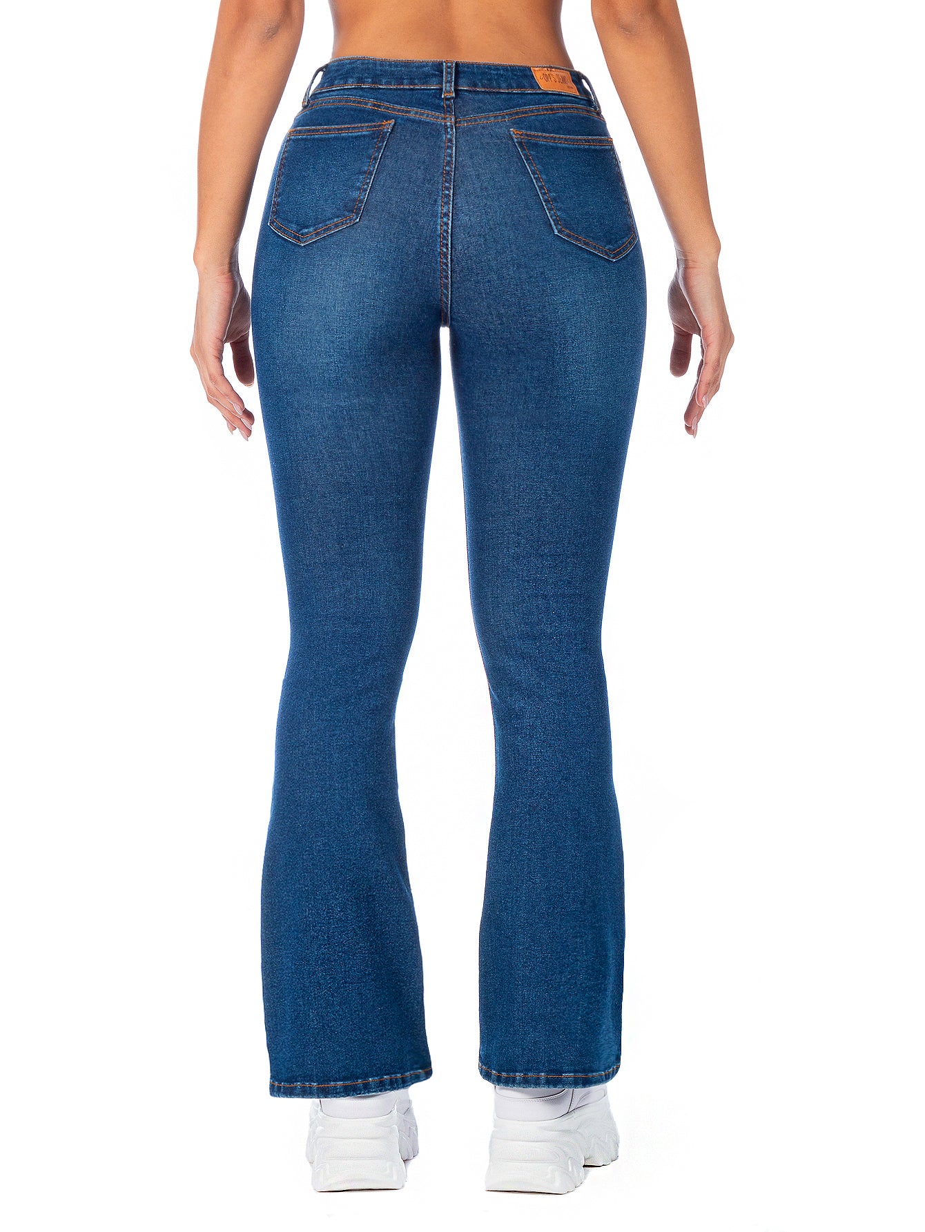 Pantalón Mezclilla Stretch Mujer Campana Botonera