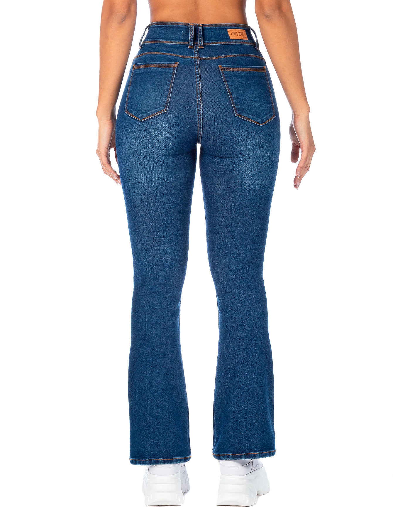 Pantalón Mezclilla Stretch Mujer Pretina Alta Corte Campana