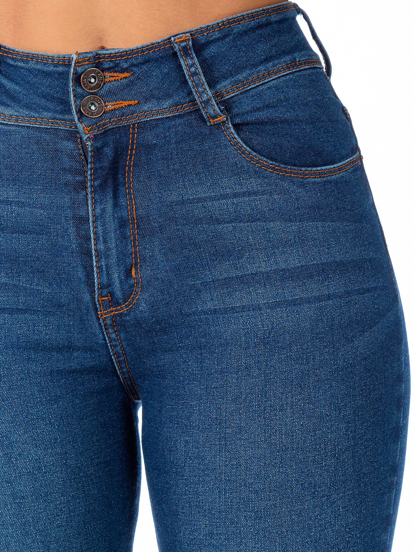 Pantalón Mezclilla Stretch Mujer Pretina Alta Corte Campana