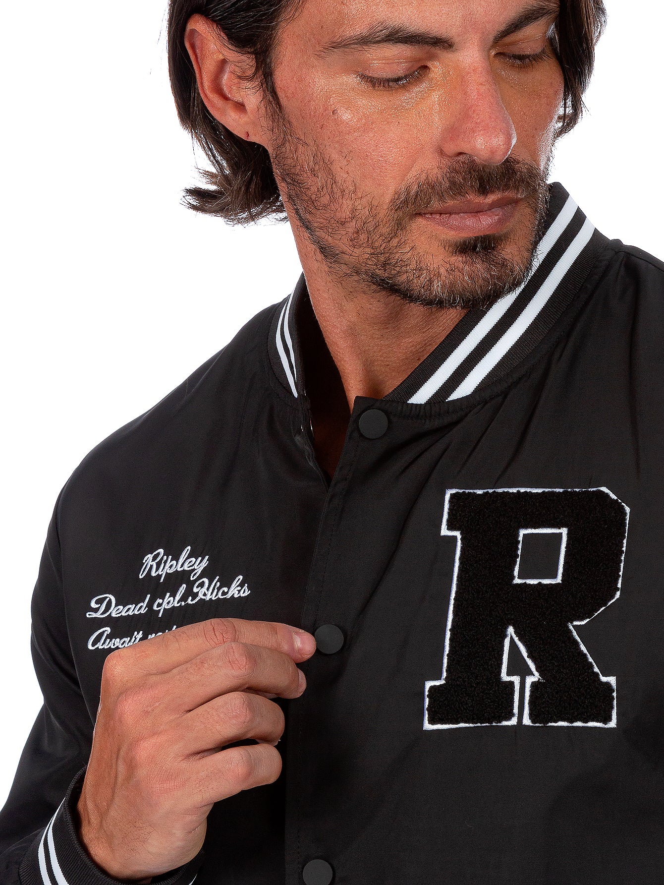 Chamarra Universitaria Para Hombre Con Bolsillos