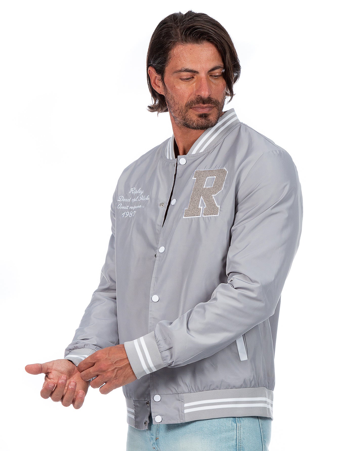 Chamarra Universitaria Para Hombre Con Bolsillos