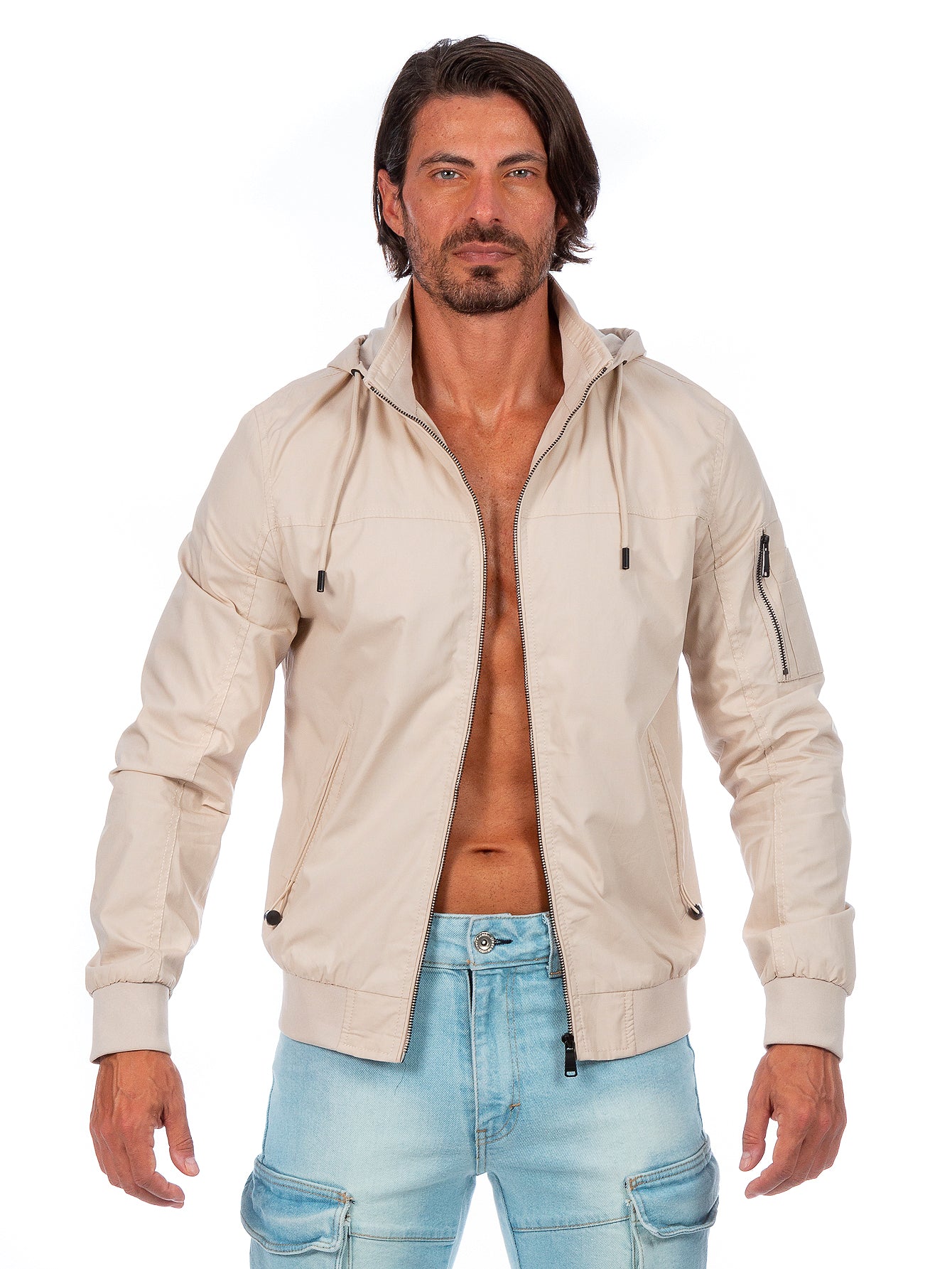 Chamarra De Algodón Para Hombre Con Capucha Desmontable