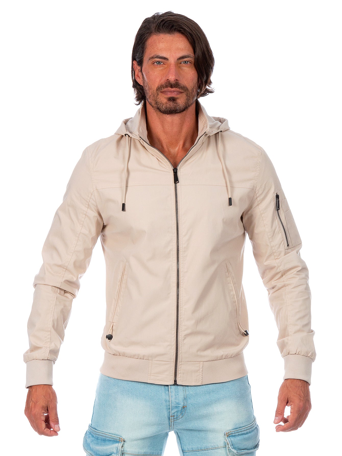 Chamarra De Algodón Para Hombre Con Capucha Desmontable