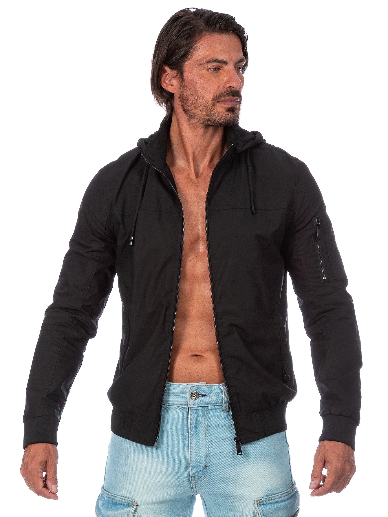 Chamarra De Algodón Para Hombre Con Capucha Desmontable