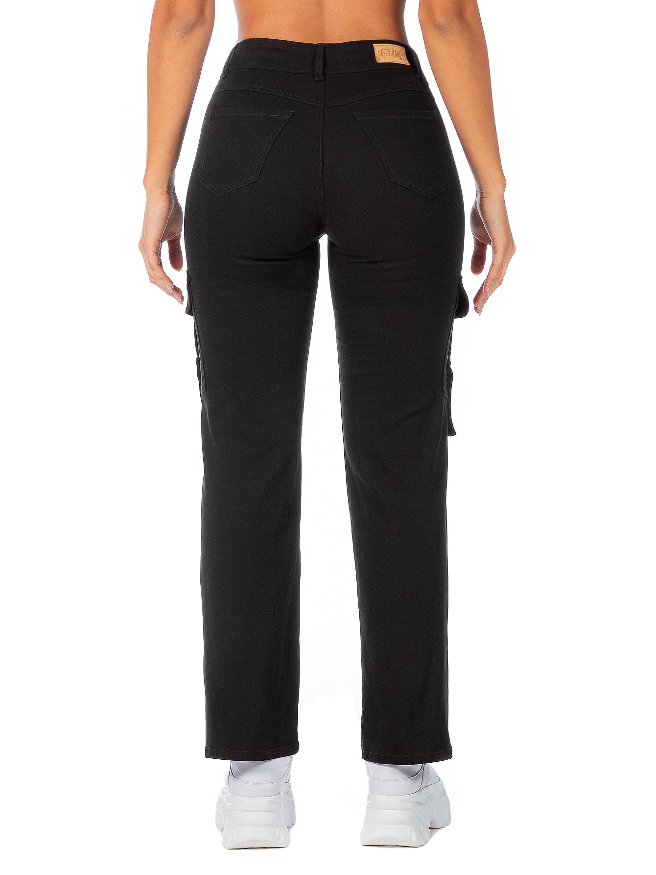 Pantalón Cargo Gabardina Stretch Mujer Con Hebillas