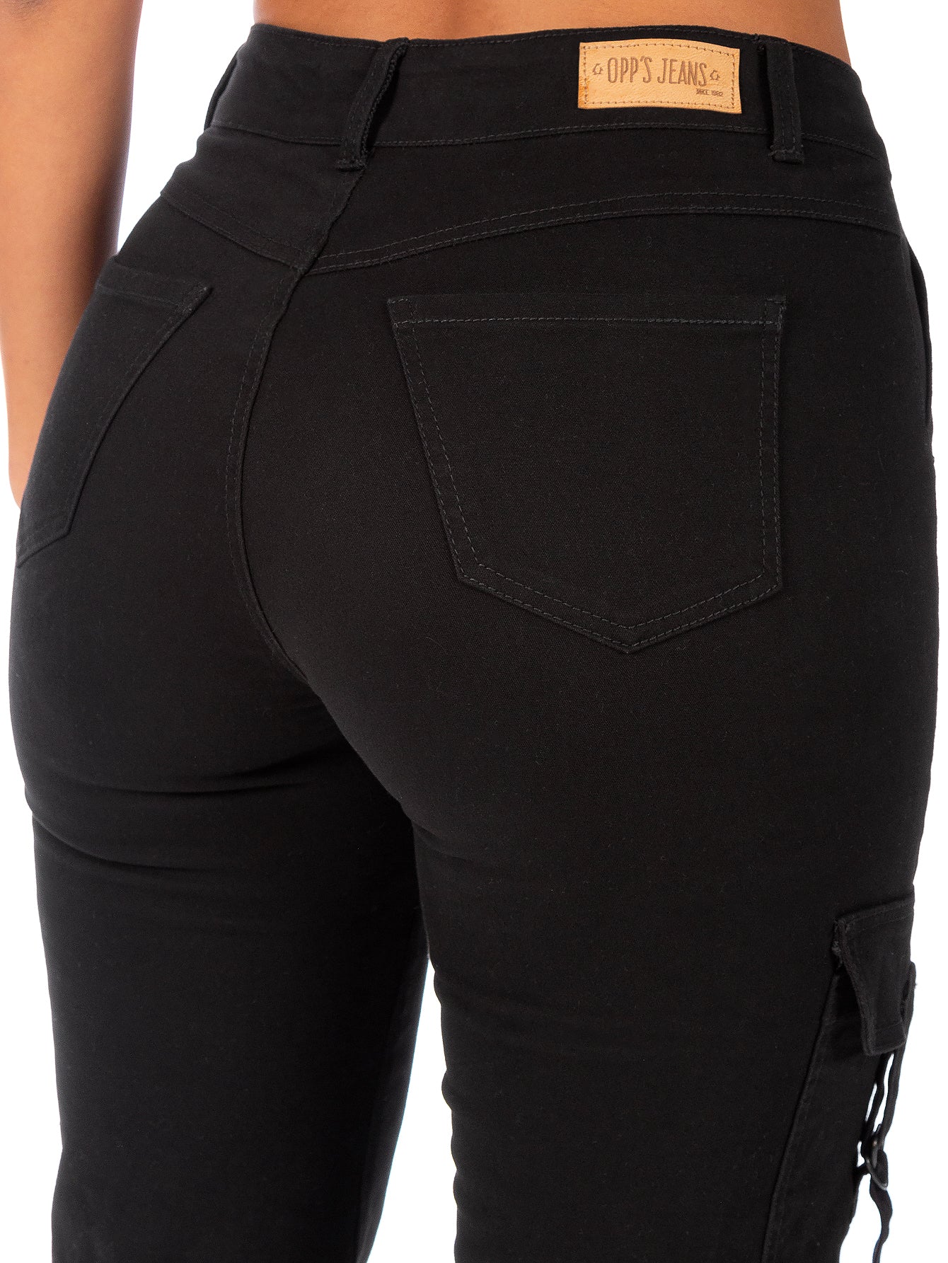 Pantalón Cargo Gabardina Stretch Mujer Con Hebillas