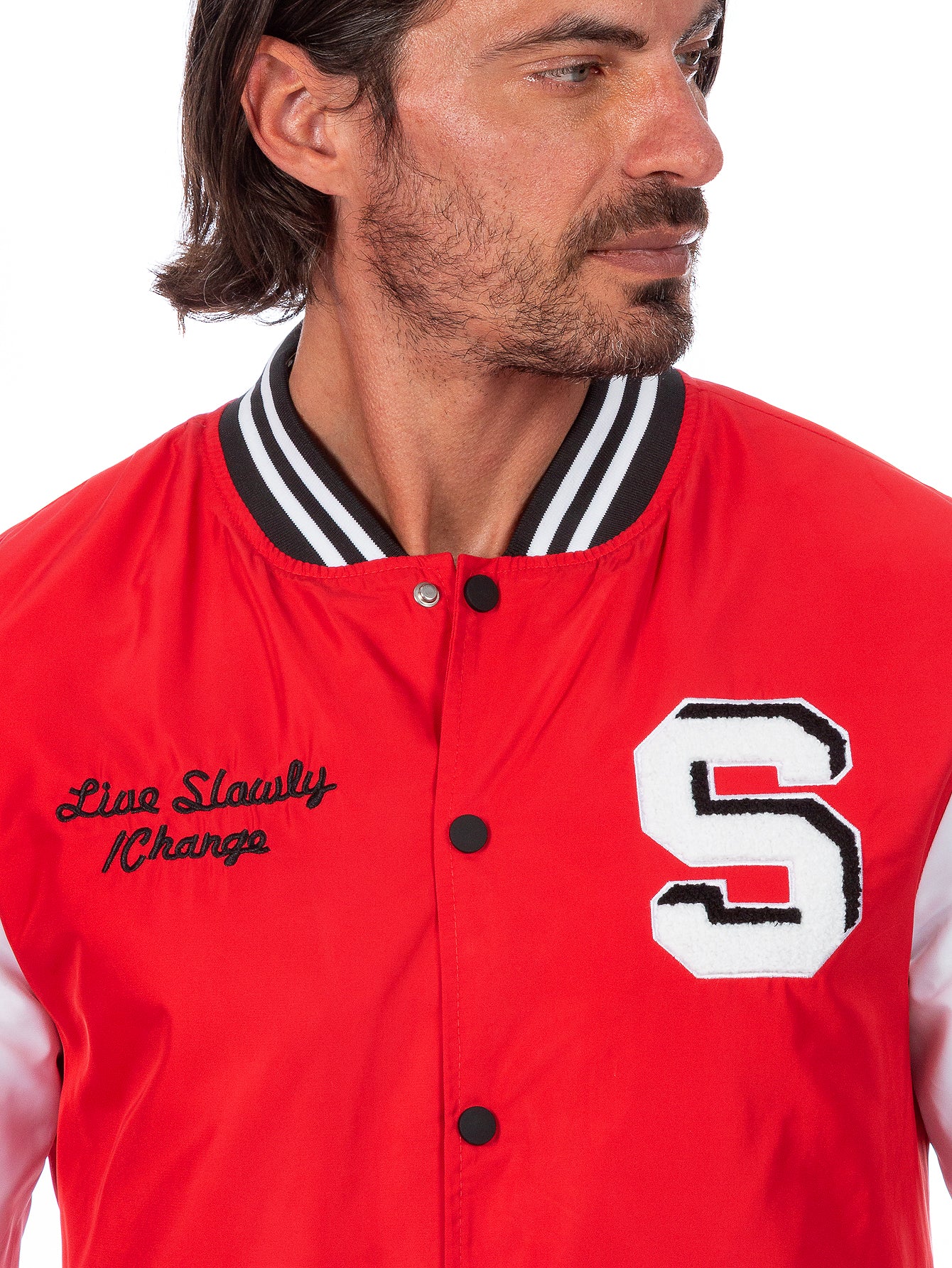 Chamarra Beisbolera Para Hombre Con Bolsillos