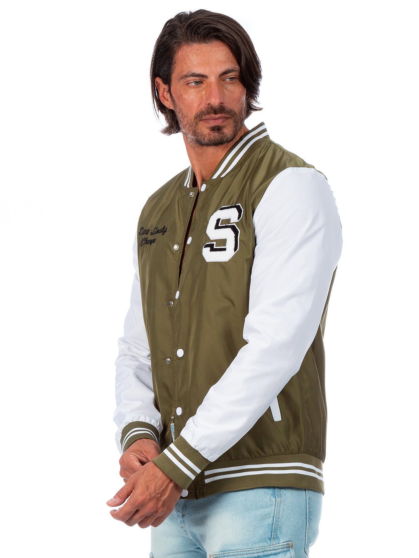 Chamarra Beisbolera Para Hombre Con Bolsillos