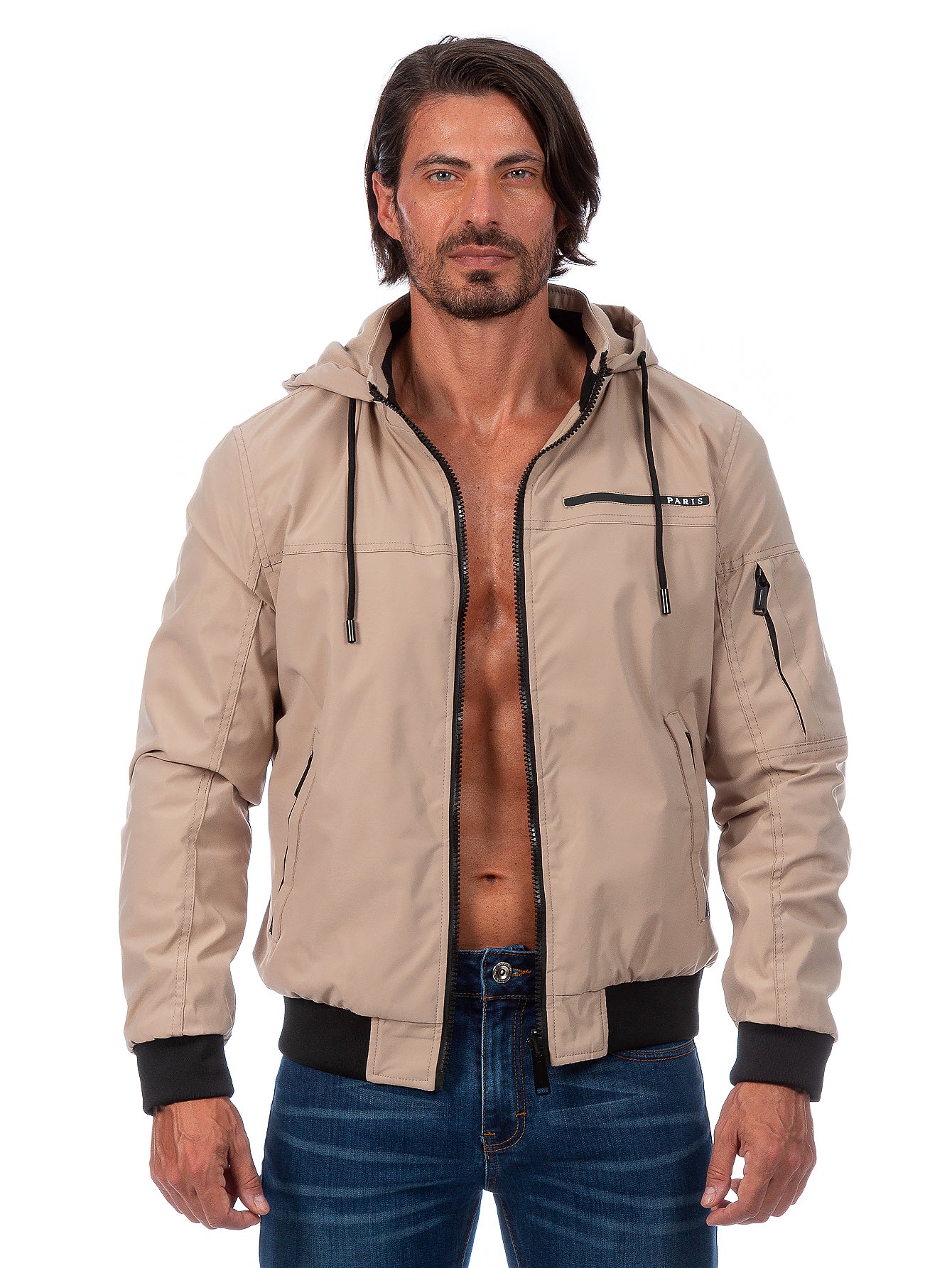 Chamarra Reversible Para Hombre Con Capucha Desmontable