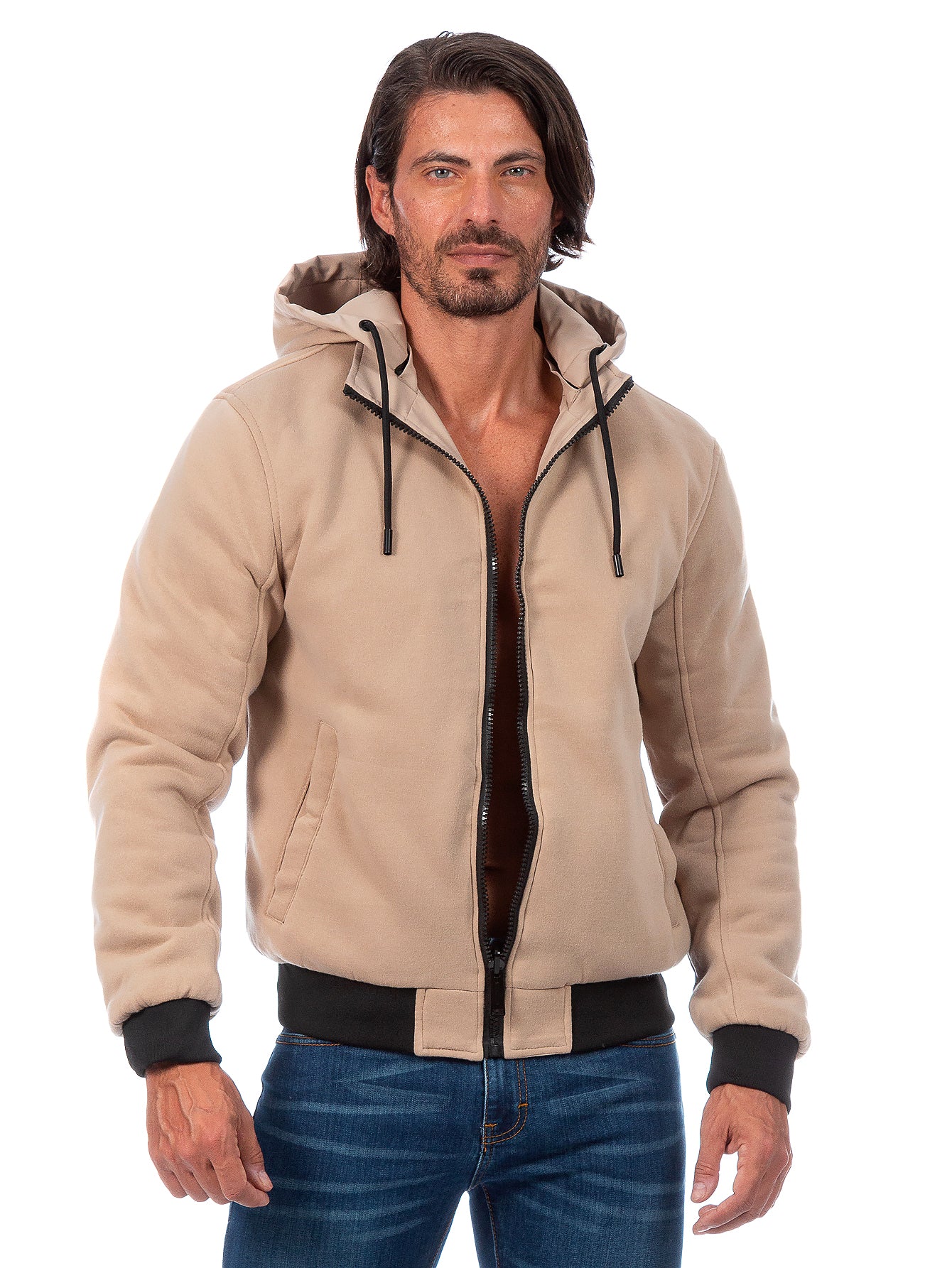 Chamarra Reversible Para Hombre Con Capucha Desmontable