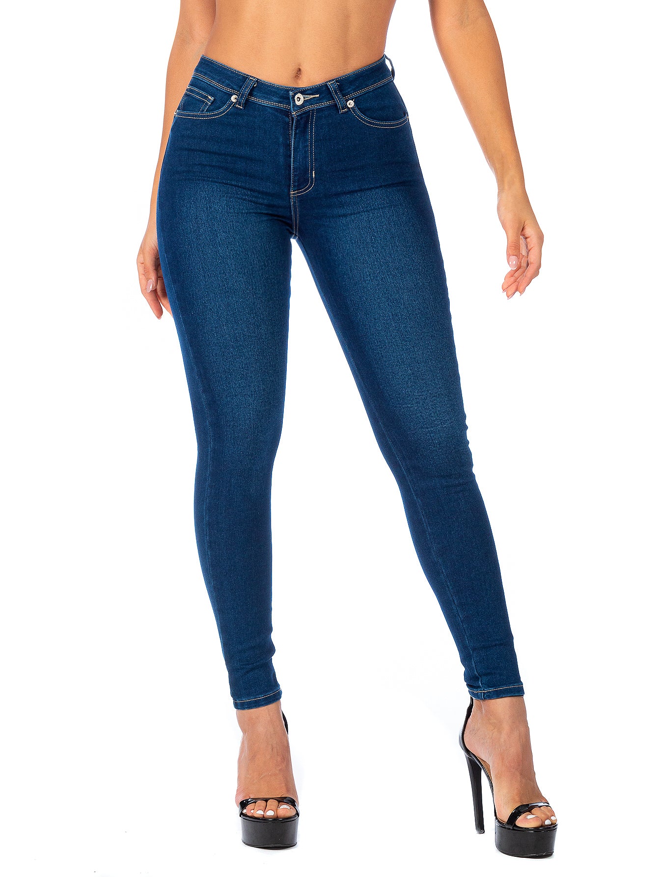 Pantalón Mezclilla Stretch Mujer Corte Cintura Alta