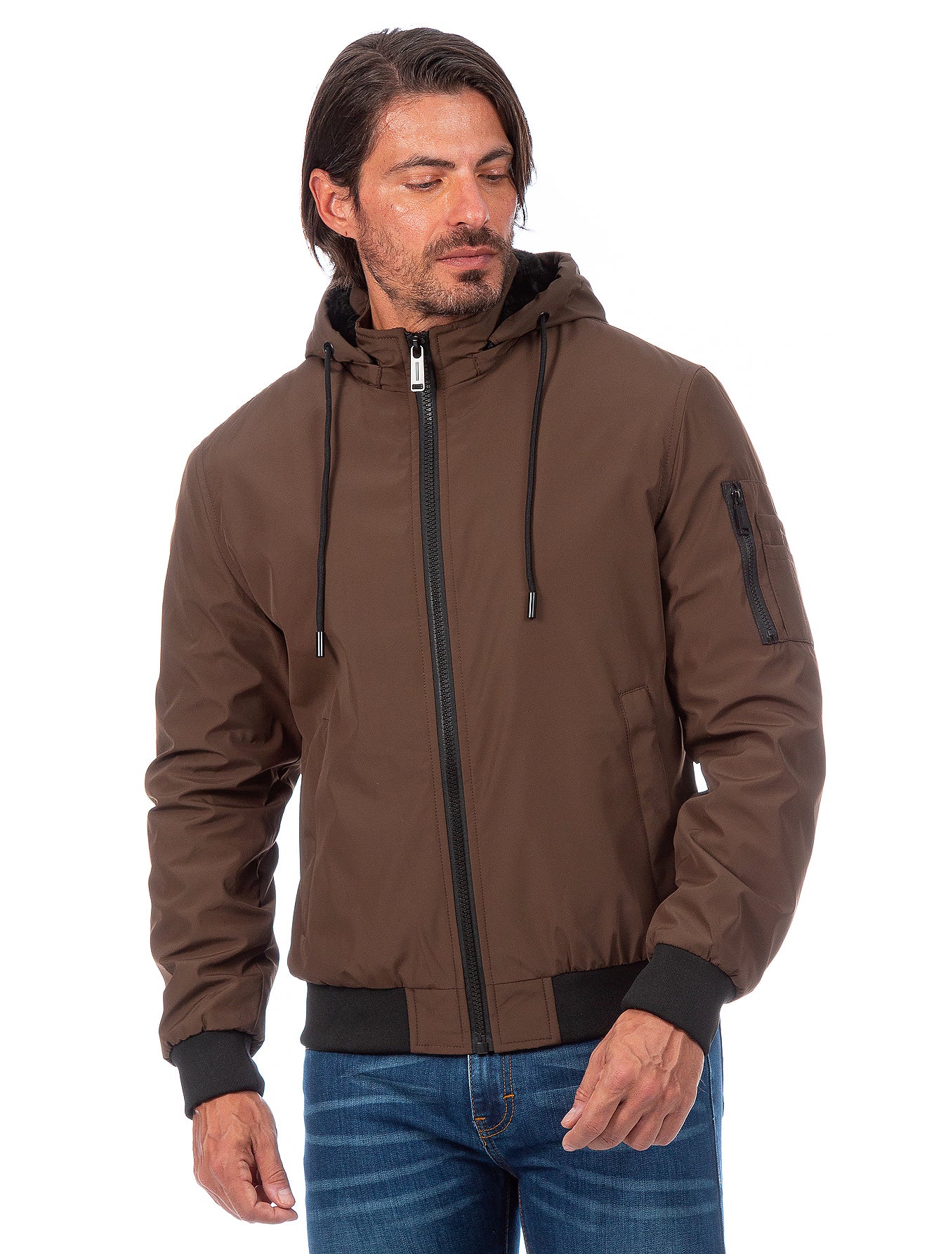 Chamarra Hombre Capucha Desmontable Forro De Peluche