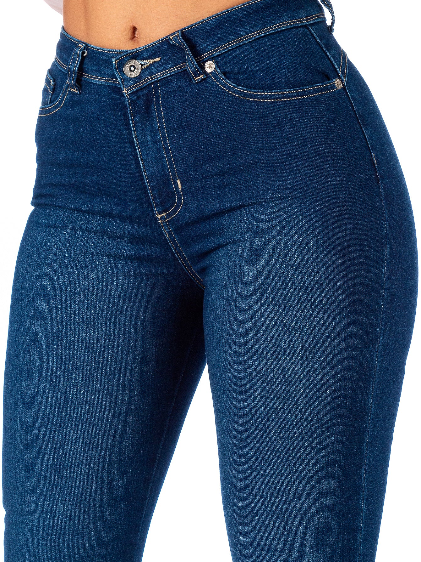 Pantalón Mezclilla Stretch Mujer Corte Cintura Alta