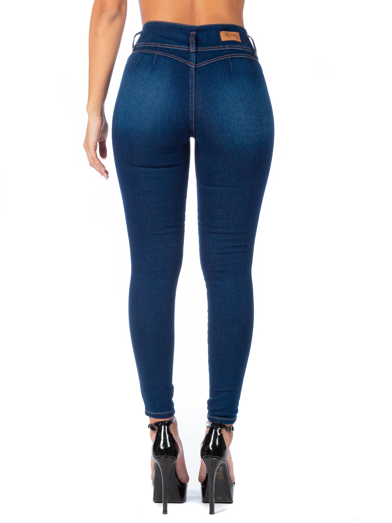 Pantalón Mezclilla Stretch Mujer 3 Botones En Cintura