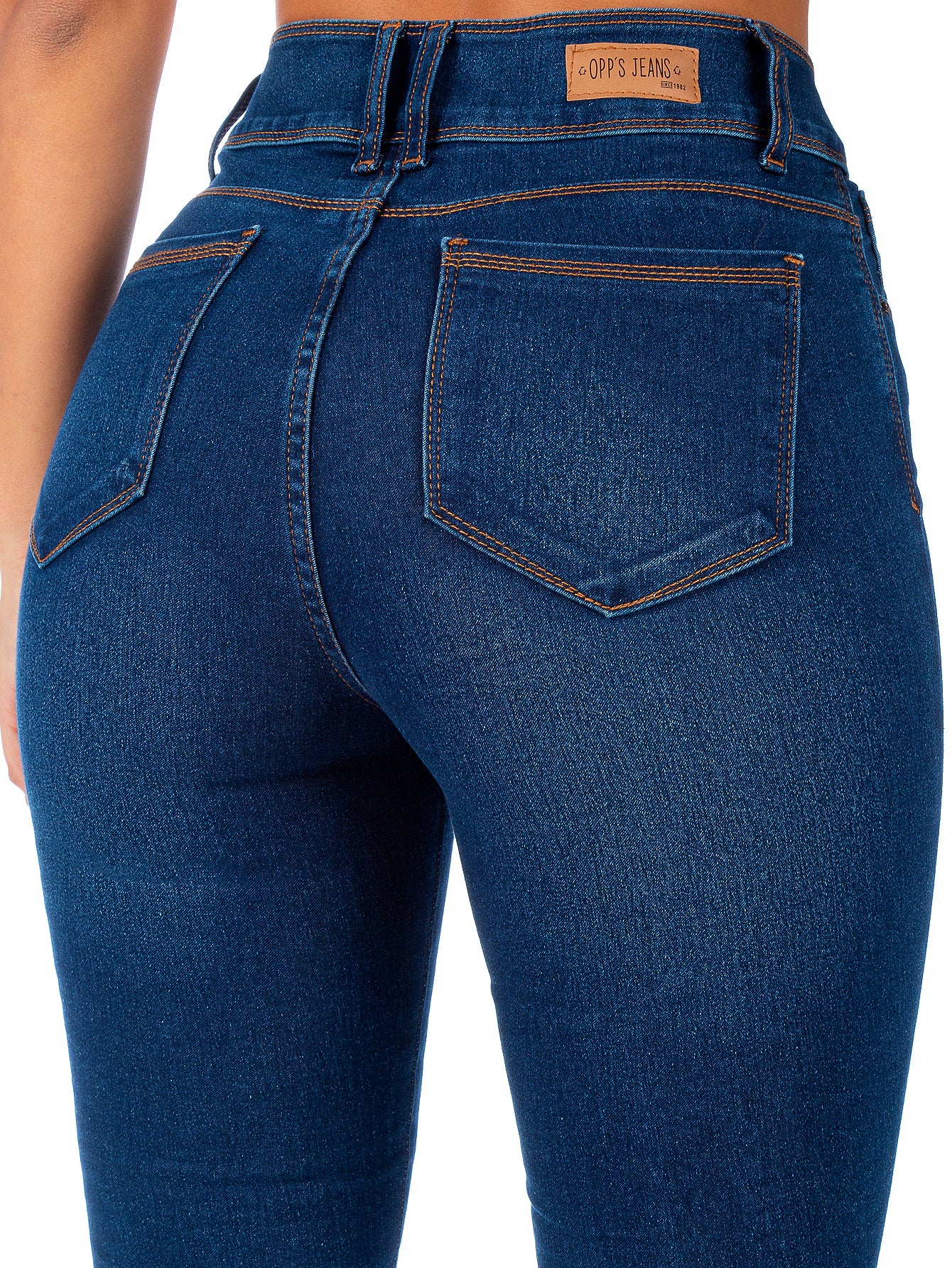 Pantalón Mezclilla Stretch Mujer Pretina Alta Con Bolsillos