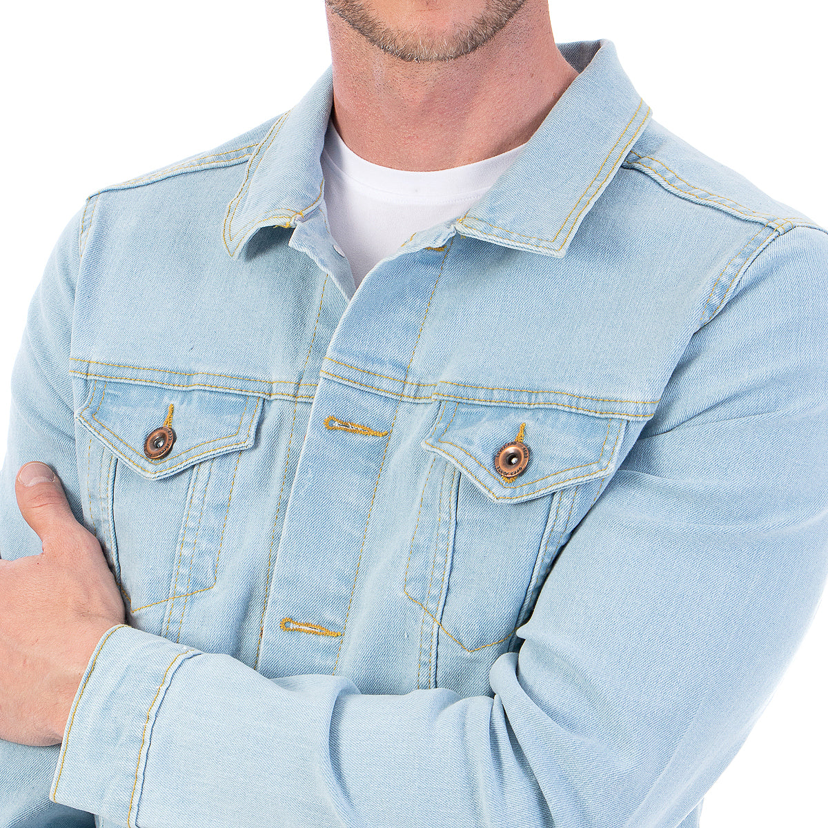 Chamarra Mezclilla Stretch Hombre Bleach