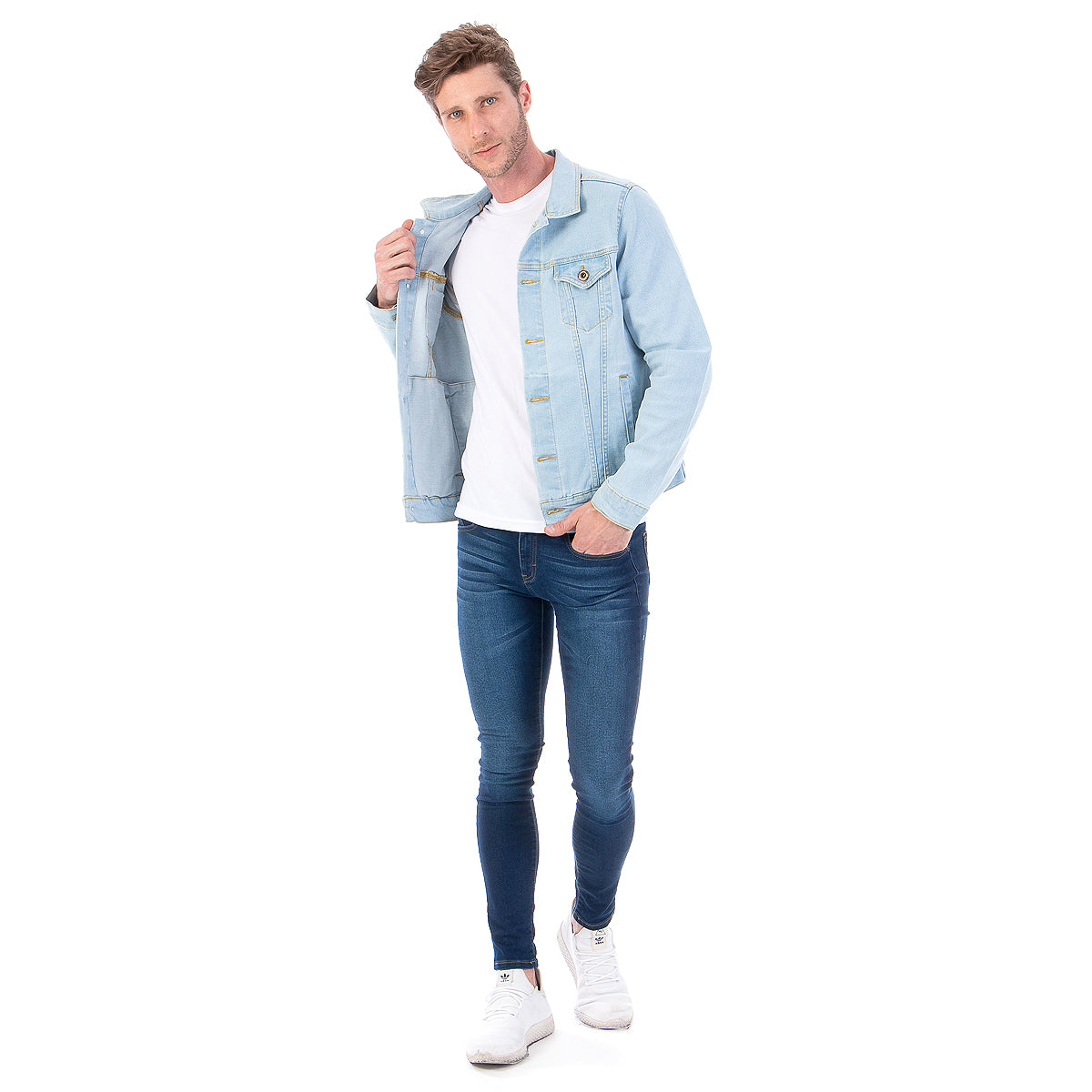 Chamarra Mezclilla Stretch Hombre Bleach