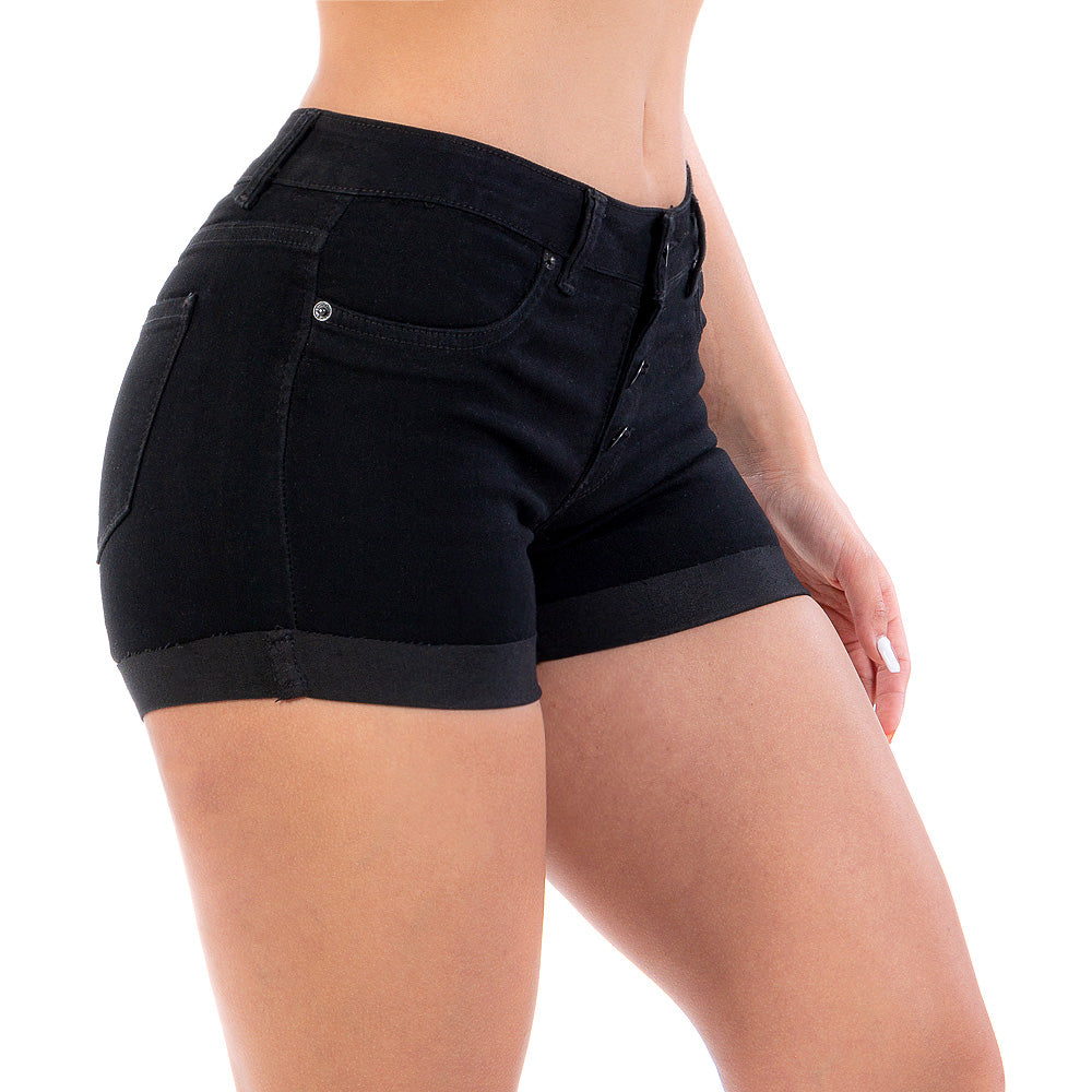 Short Mezclilla Stretch Mujer Con Botones
