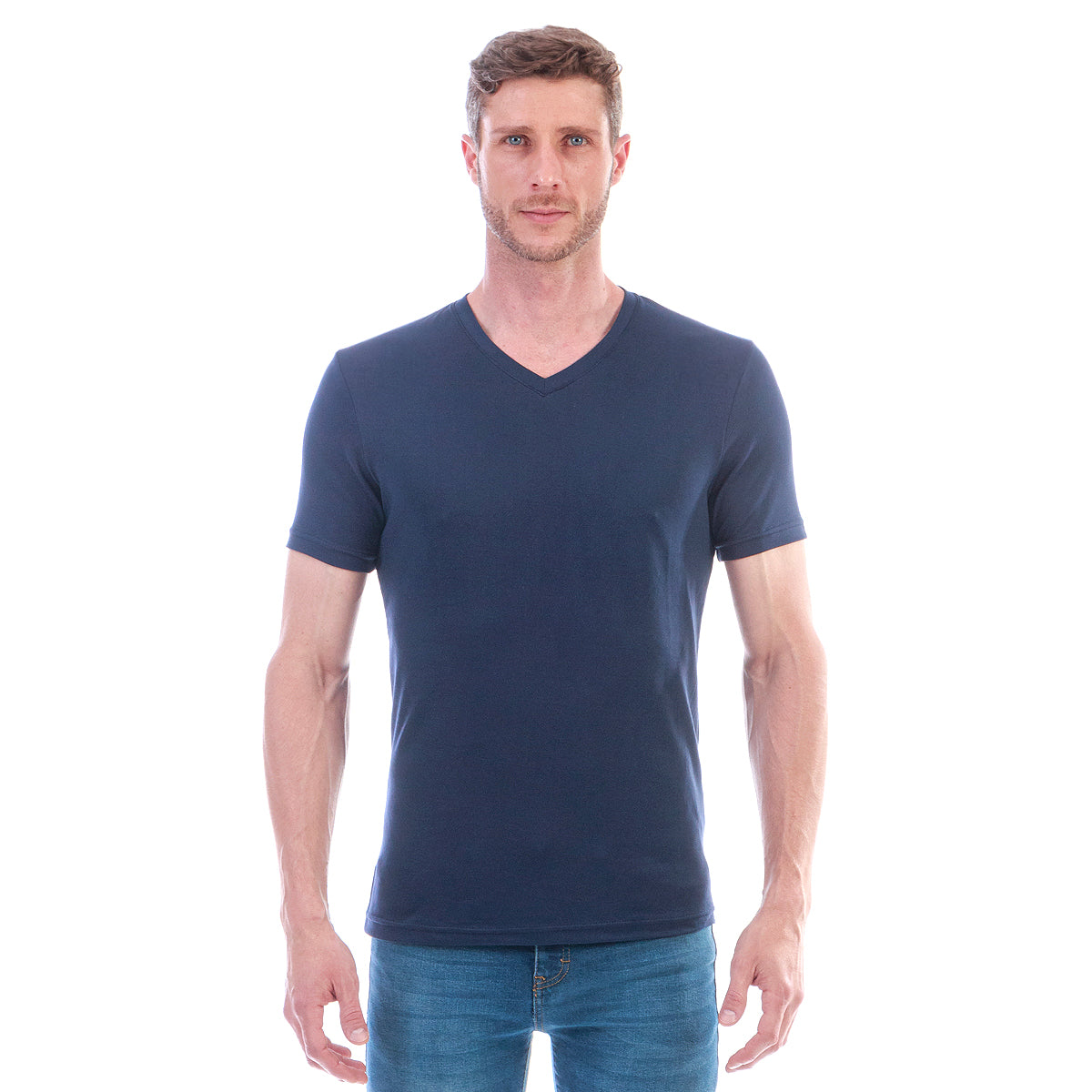 Playera Cuello En V Hombre Manga Corta Básica