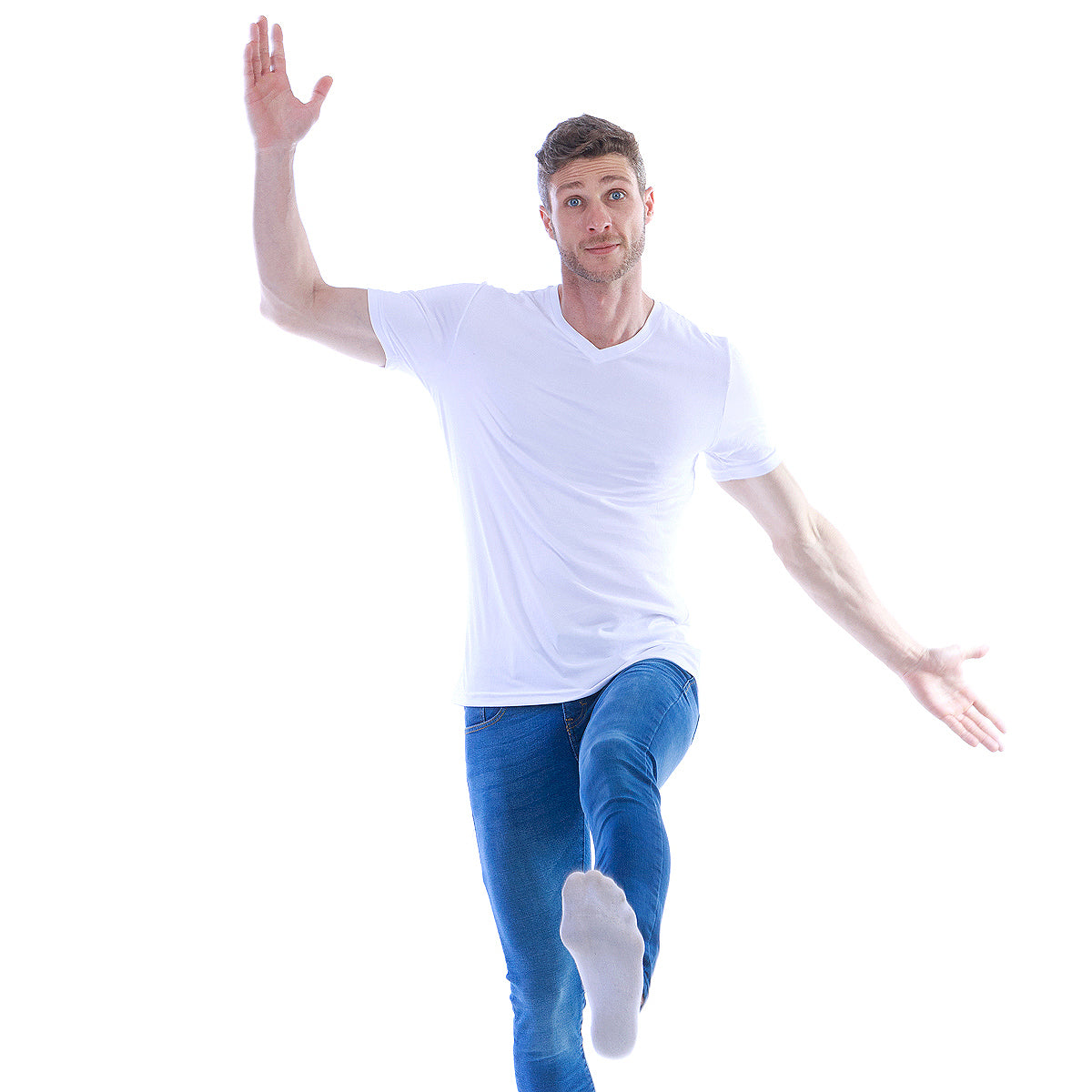 Playera Cuello En V Hombre Manga Corta Básica