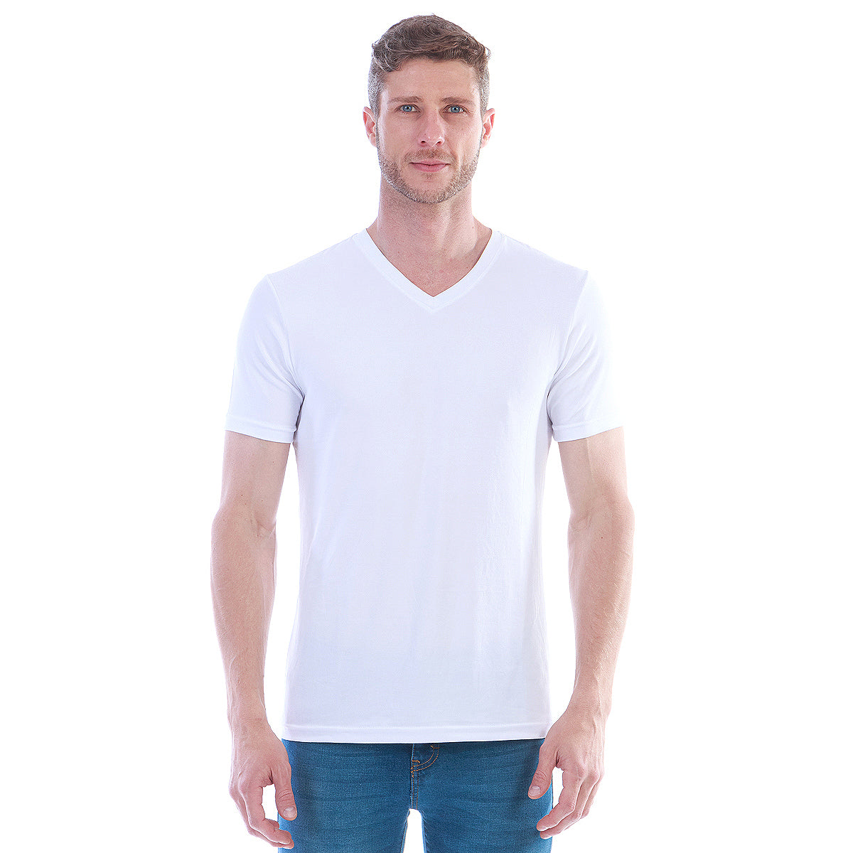 Playera Cuello En V Hombre Manga Corta Básica