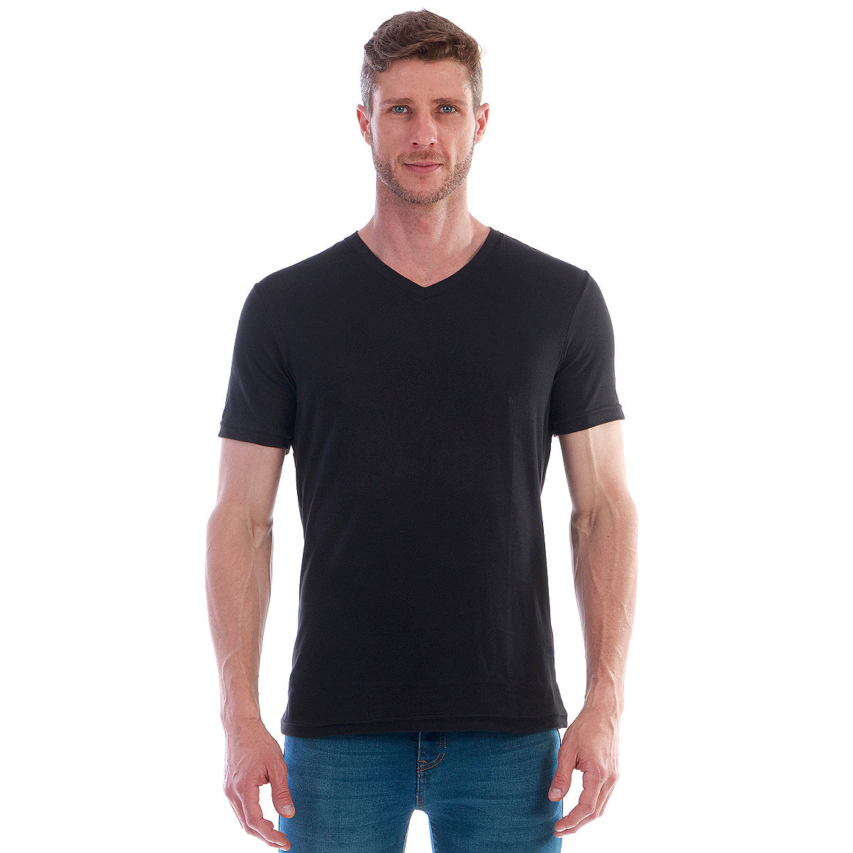 Playera Cuello En V Hombre Manga Corta Básica