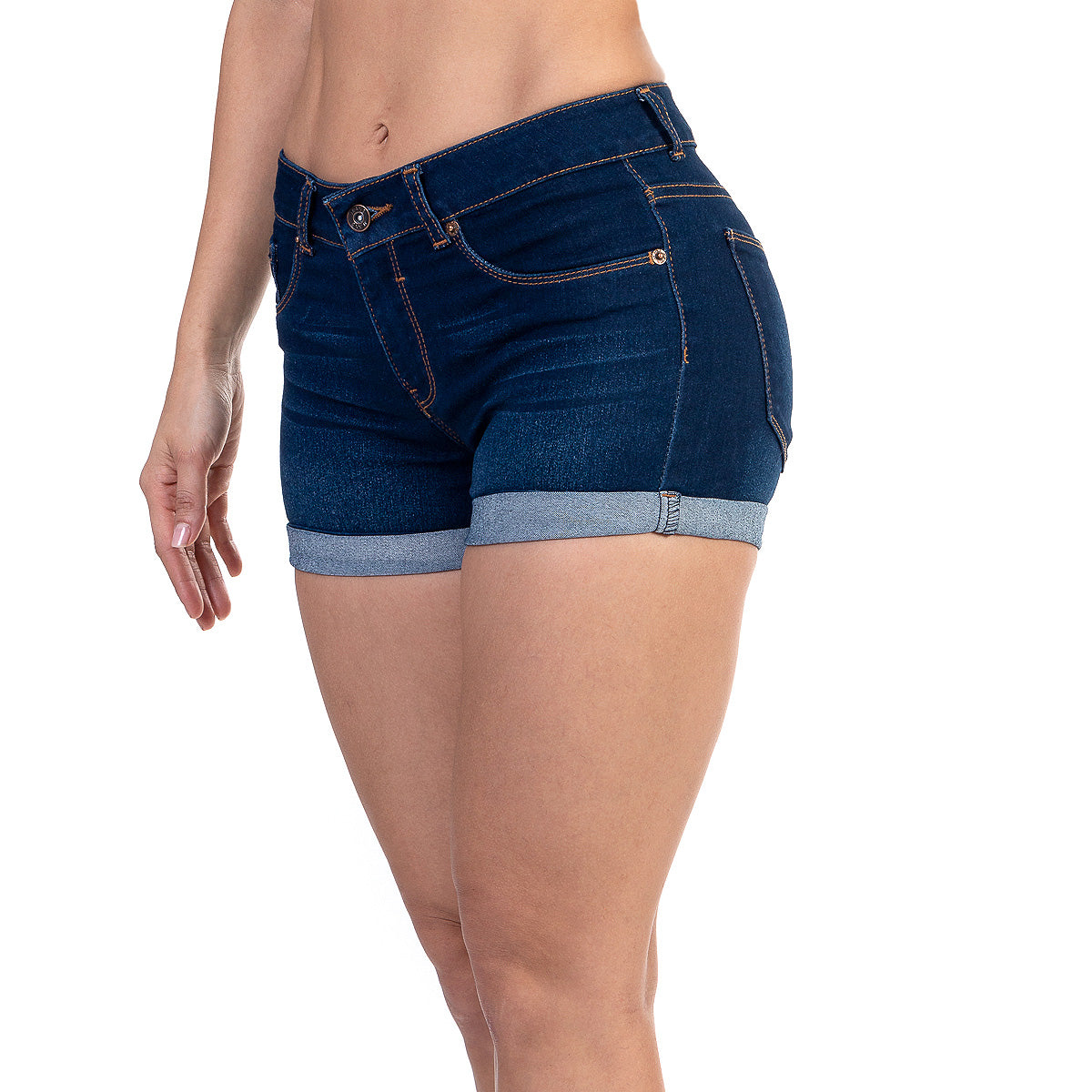 Short Mezclilla Stretch Mujer Con Dobladillo Envuelto