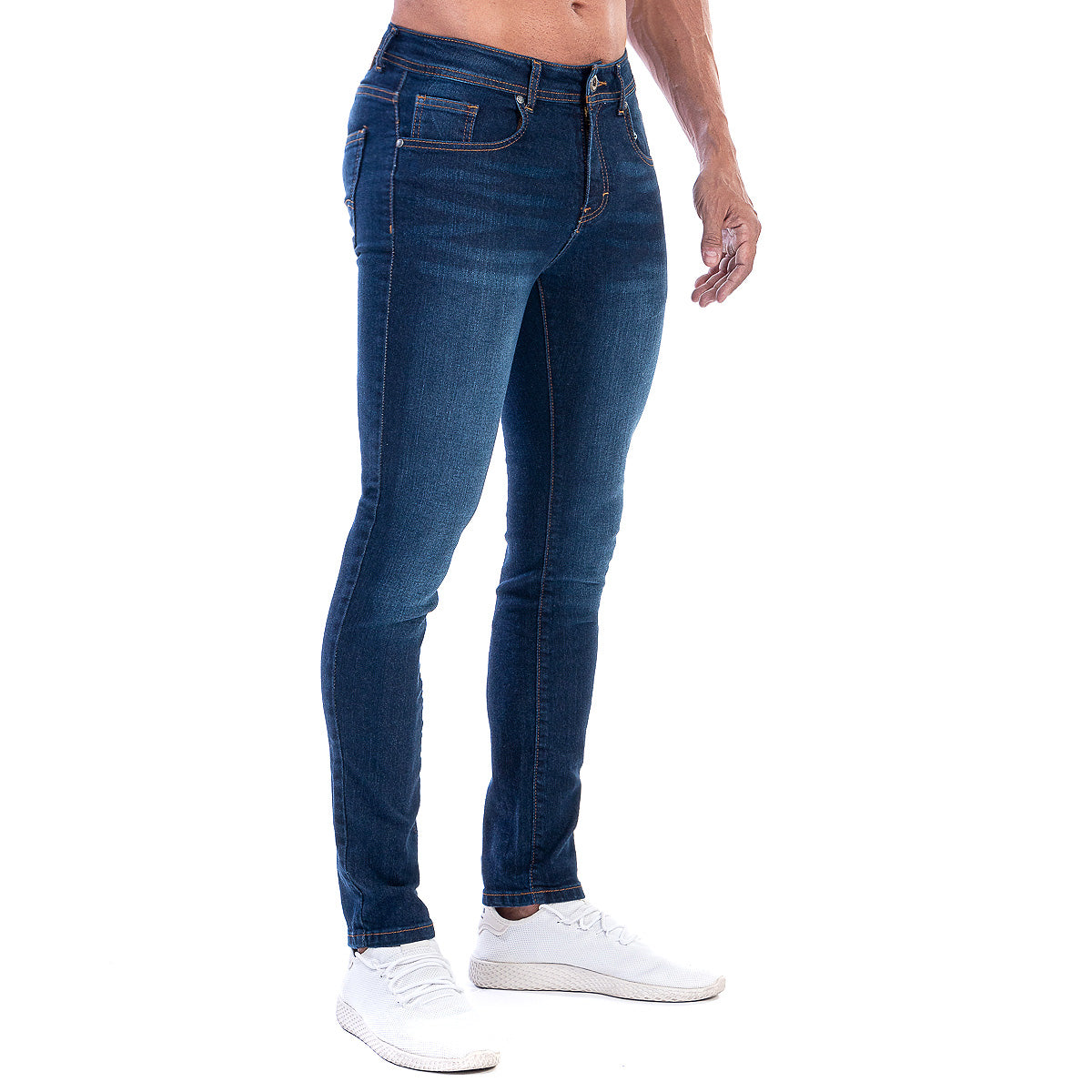 Pantalón Mezclilla Stretch Hombre Stone Wash Premium