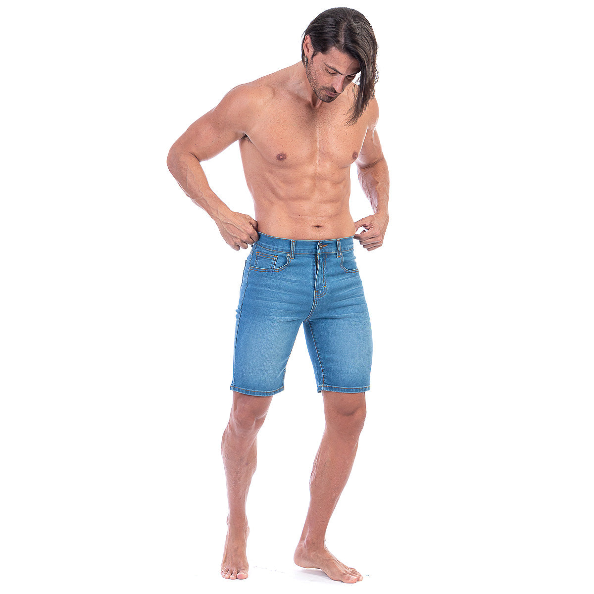 Bermuda Mezclilla Stretch Hombre Slim Fit