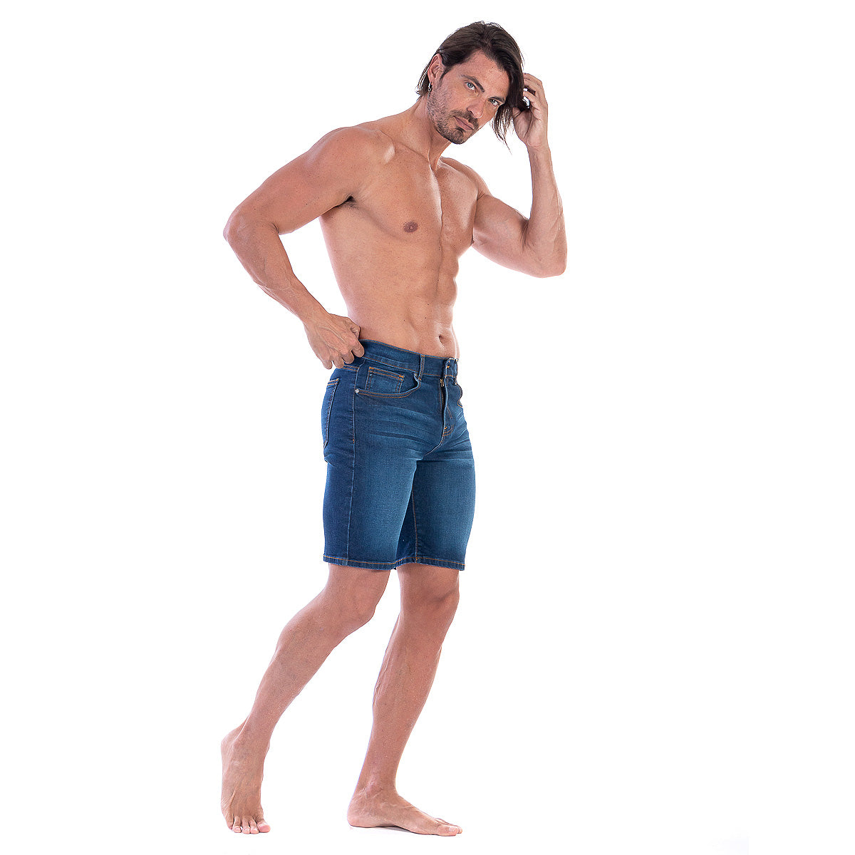 Bermuda Mezclilla Stretch Hombre Slim Fit