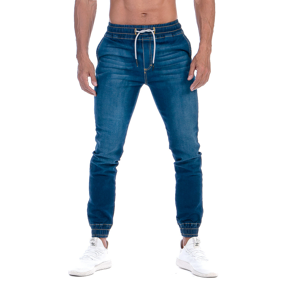 Pantalón Jogger Mezclilla Stretch Hombre Con Bolsillos