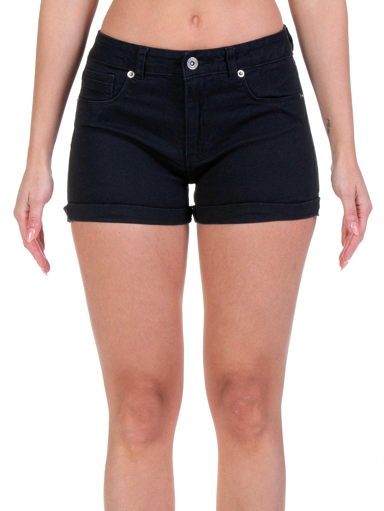 Short Gabardina Stretch Mujer Con Dobladillo Envuelto