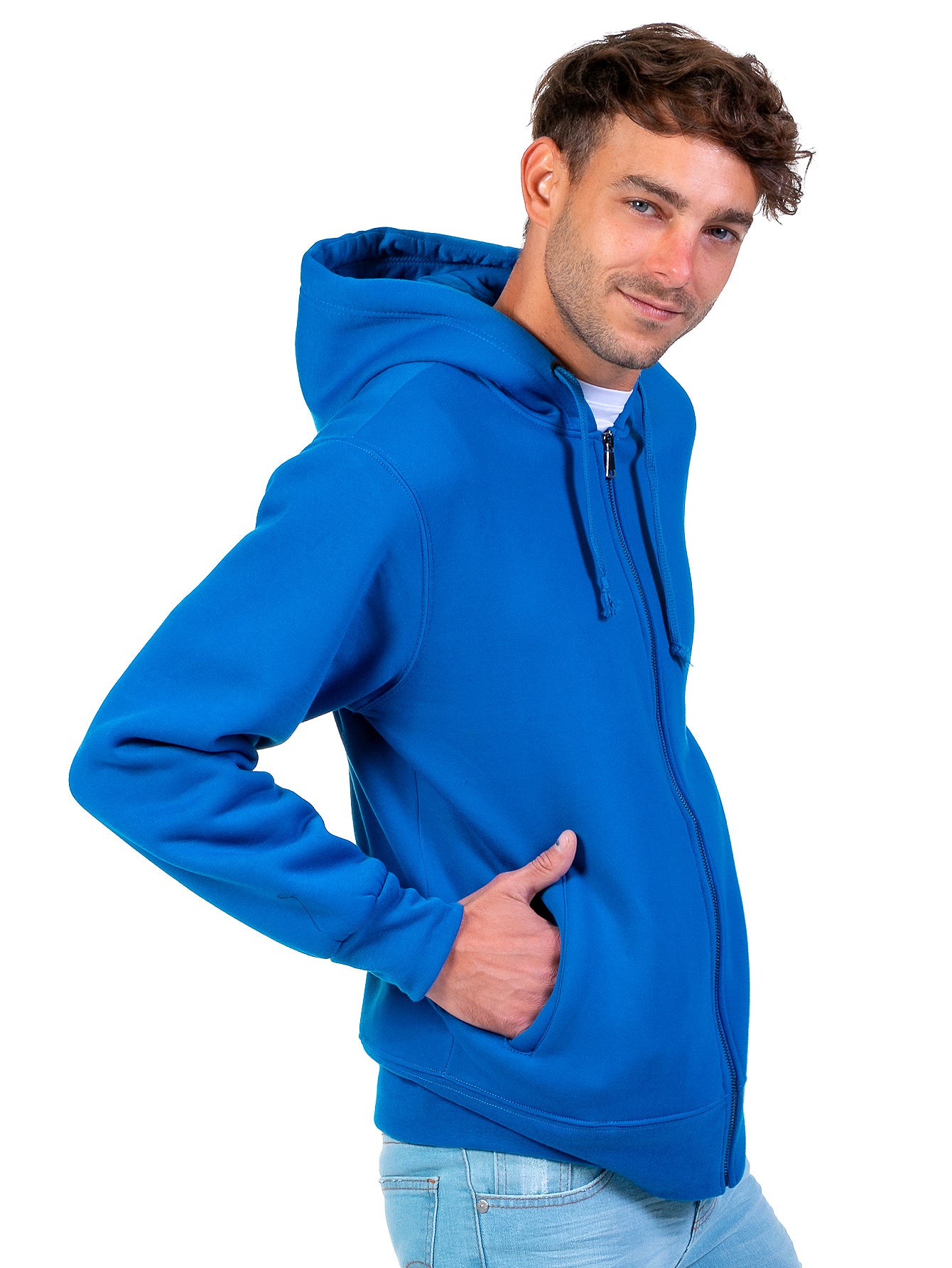 Sudadera Abierta Para Hombre Con Cierre Metálico