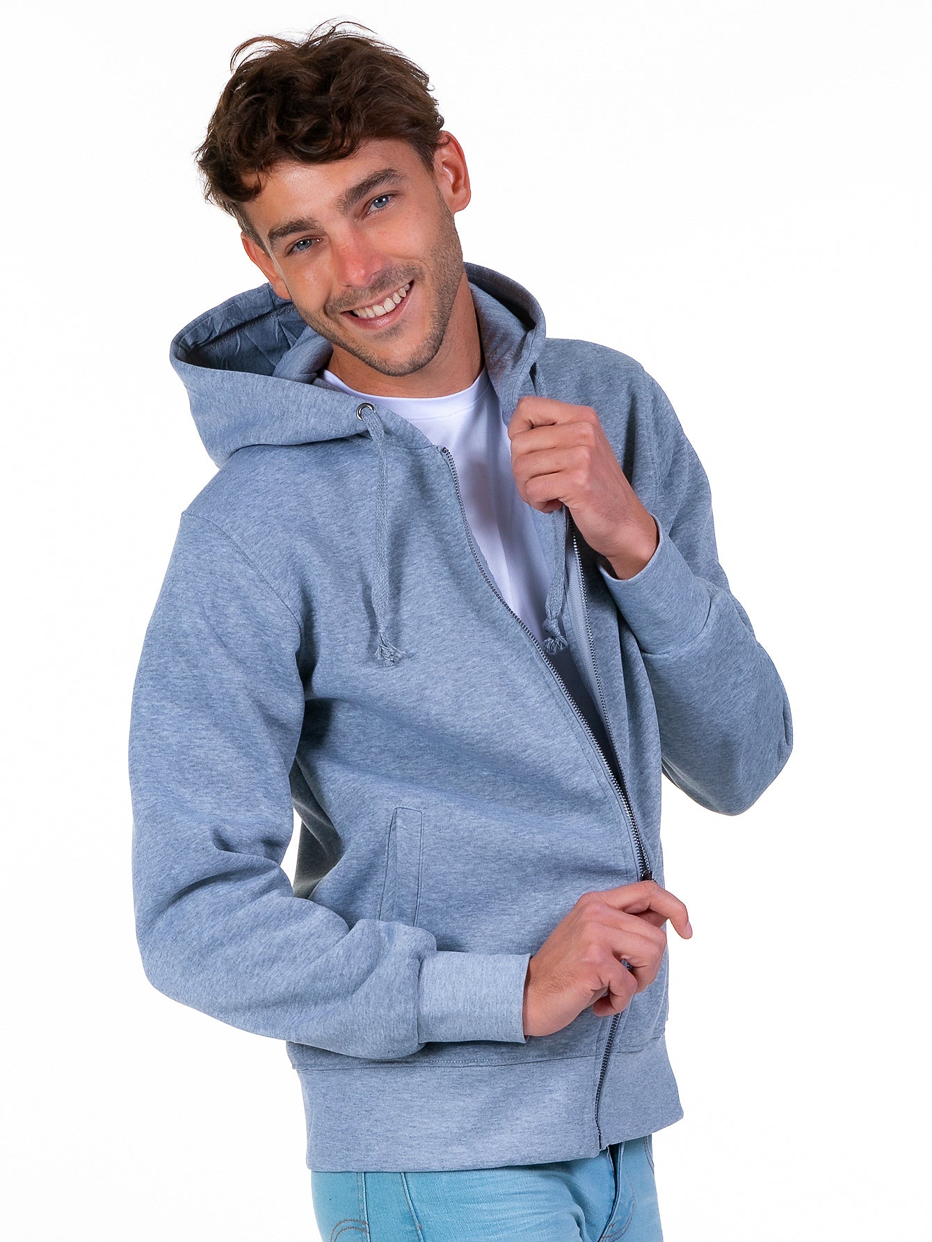 Sudadera Abierta Para Hombre Con Cierre Metálico