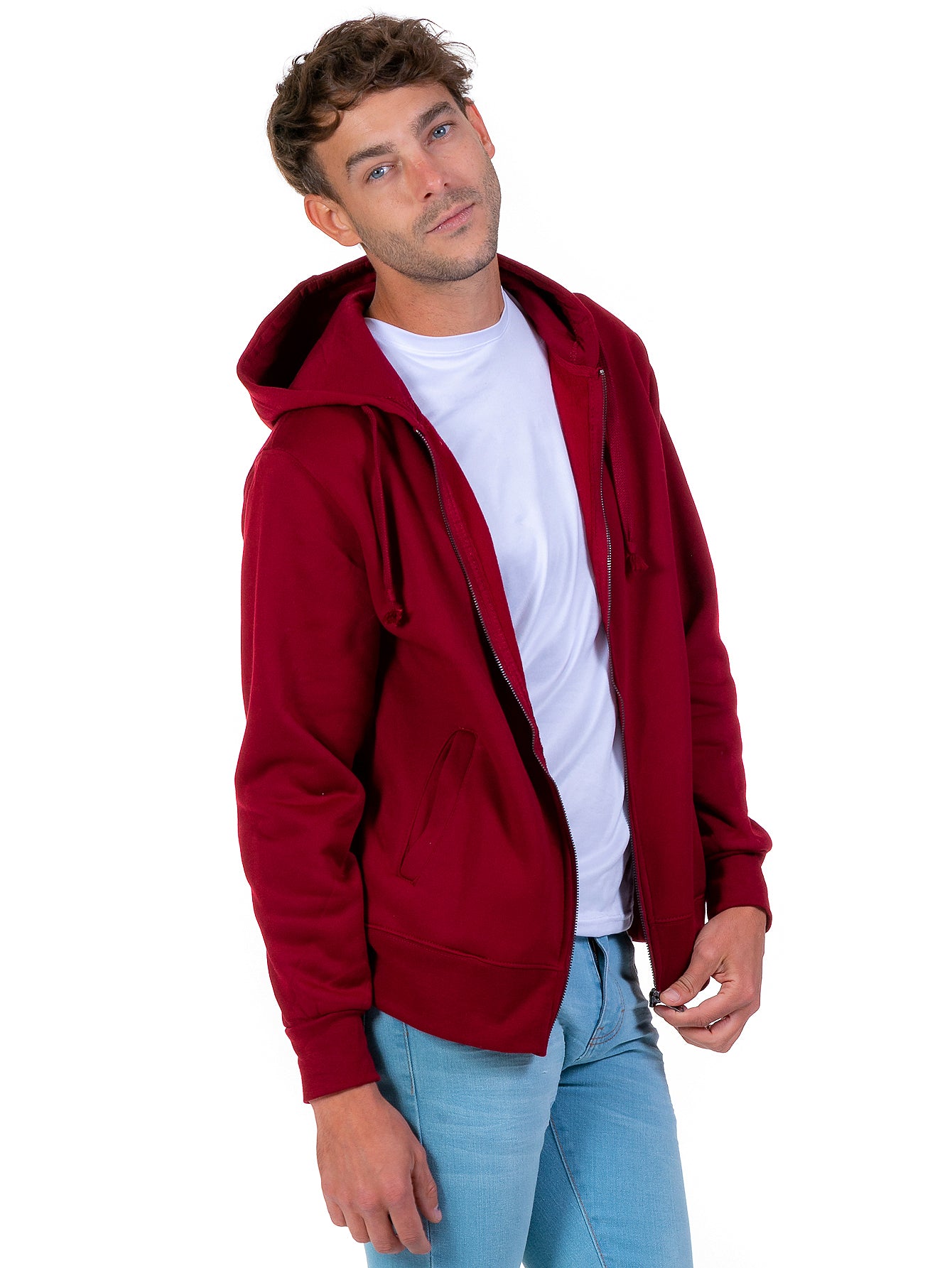 Sudadera Abierta Para Hombre Con Cierre Metálico