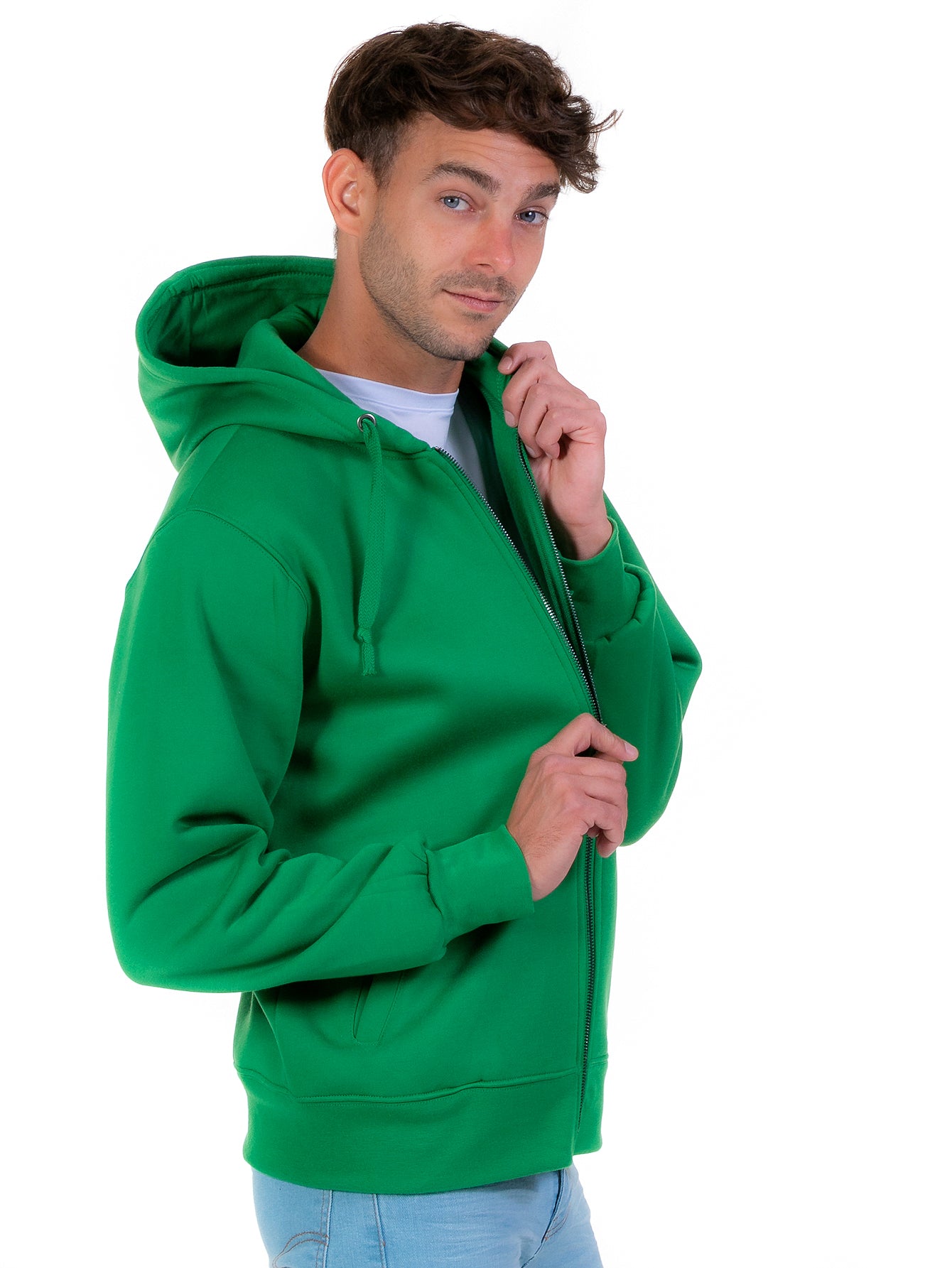 Sudadera Abierta Para Hombre Con Cierre Metálico