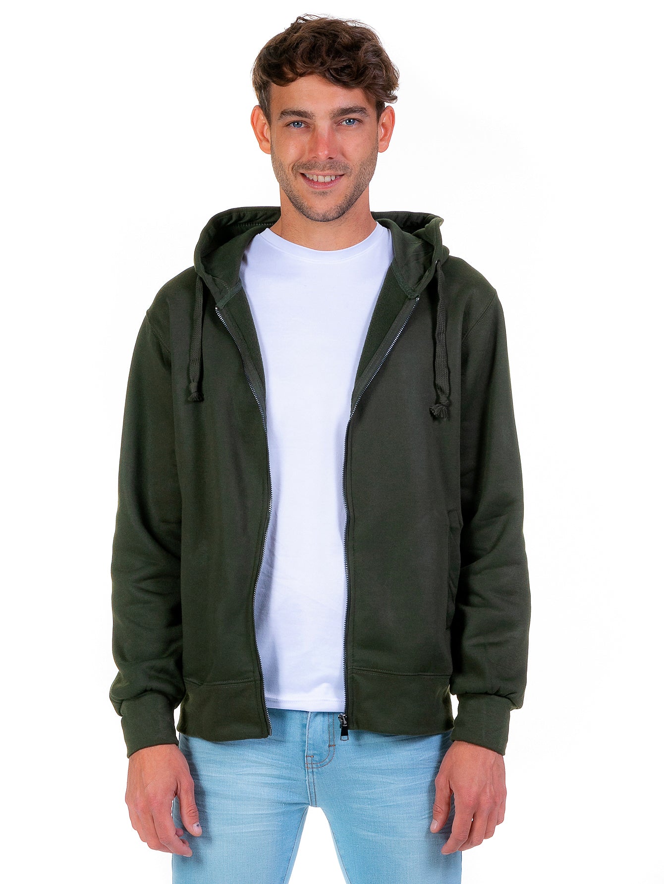 Sudadera Abierta Para Hombre Con Cierre Metálico