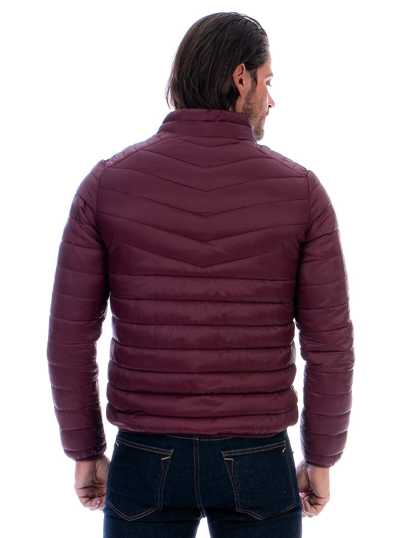 Chamarra Hombre Capitonada Con Bolsillos Forro Peluche Fino