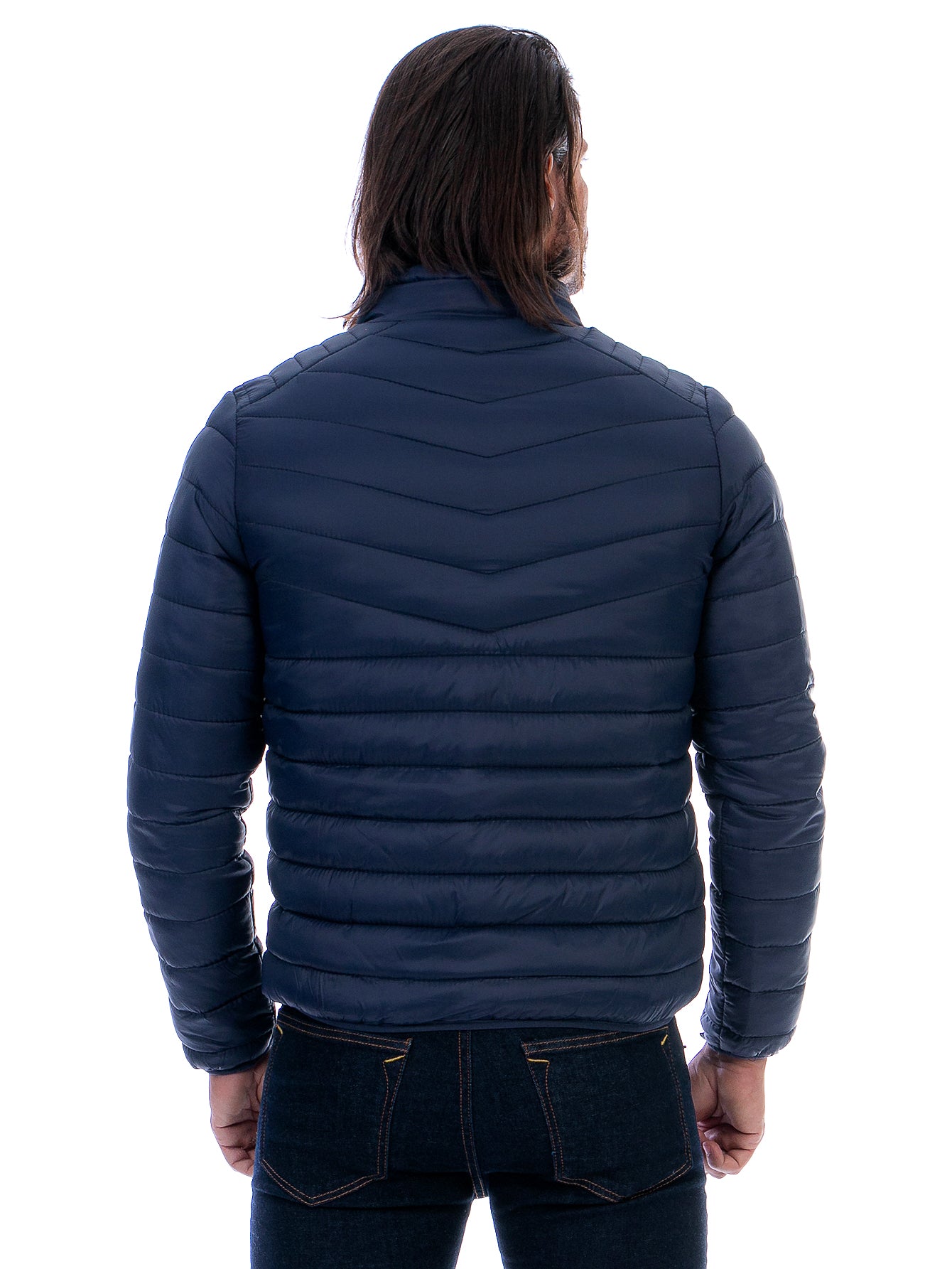 Chamarra Hombre Capitonada Con Bolsillos Forro Peluche Fino