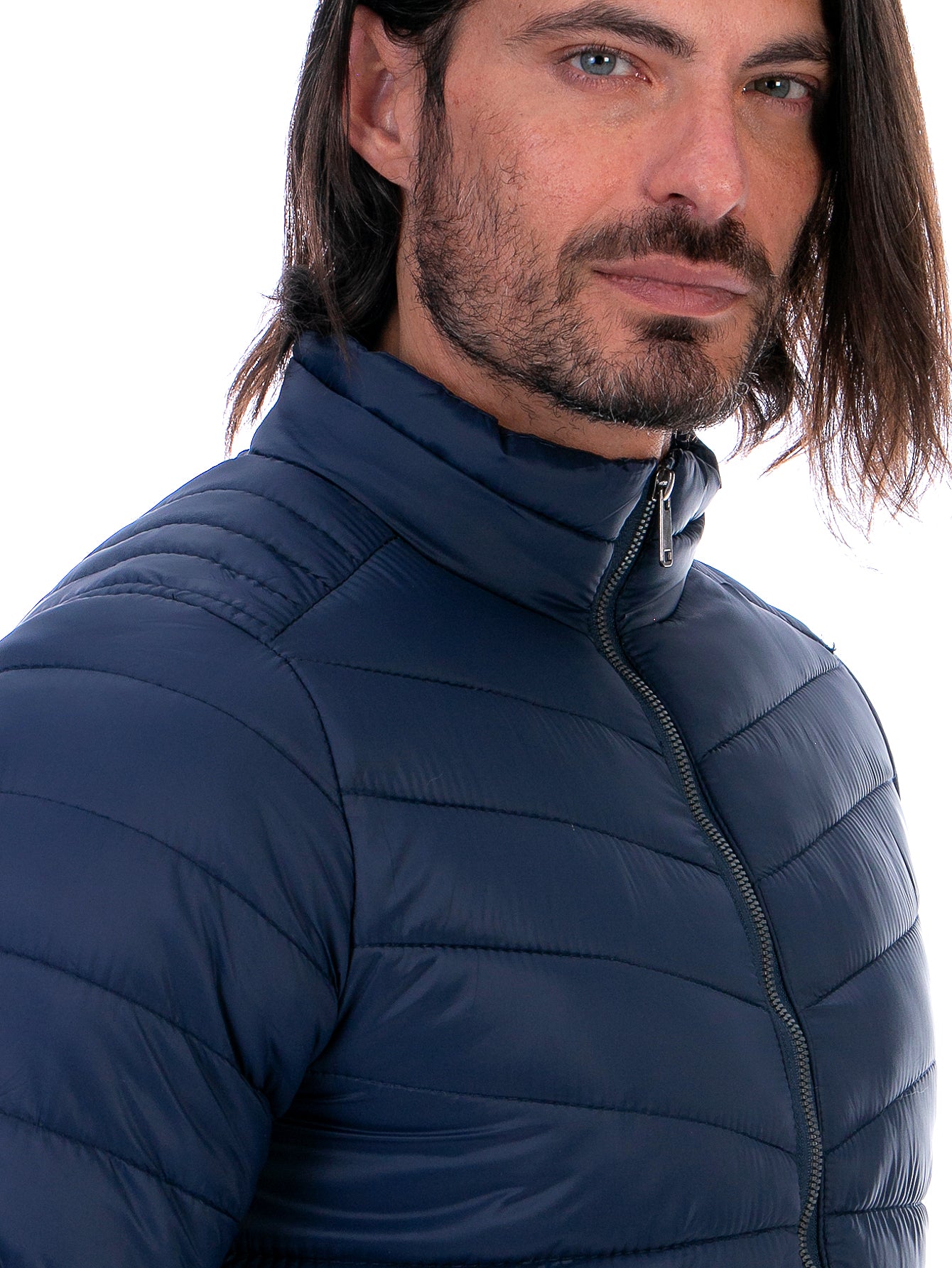 Chamarra Hombre Capitonada Con Bolsillos Forro Peluche Fino